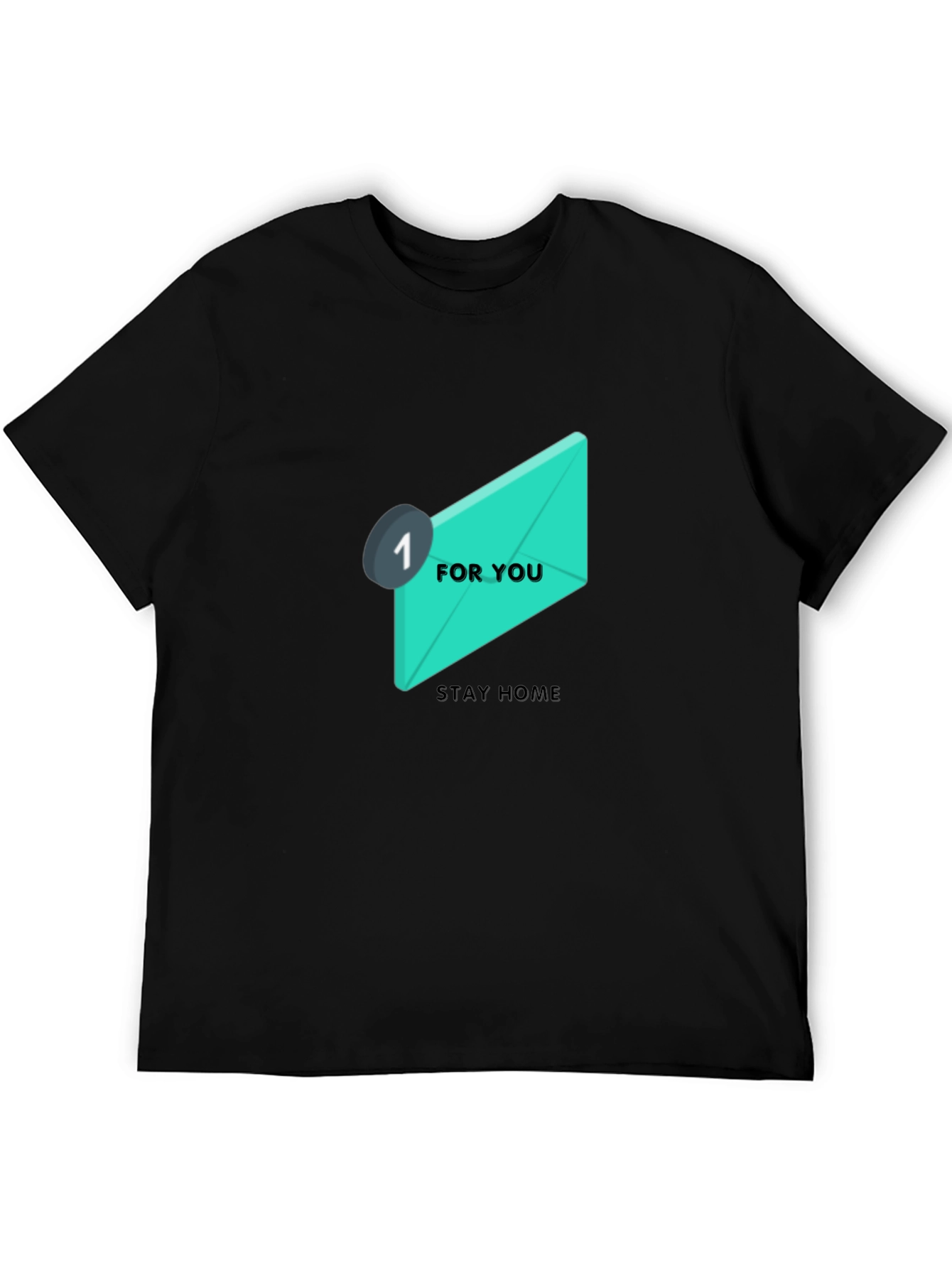 Stay Home Email Graphic Tee - Black