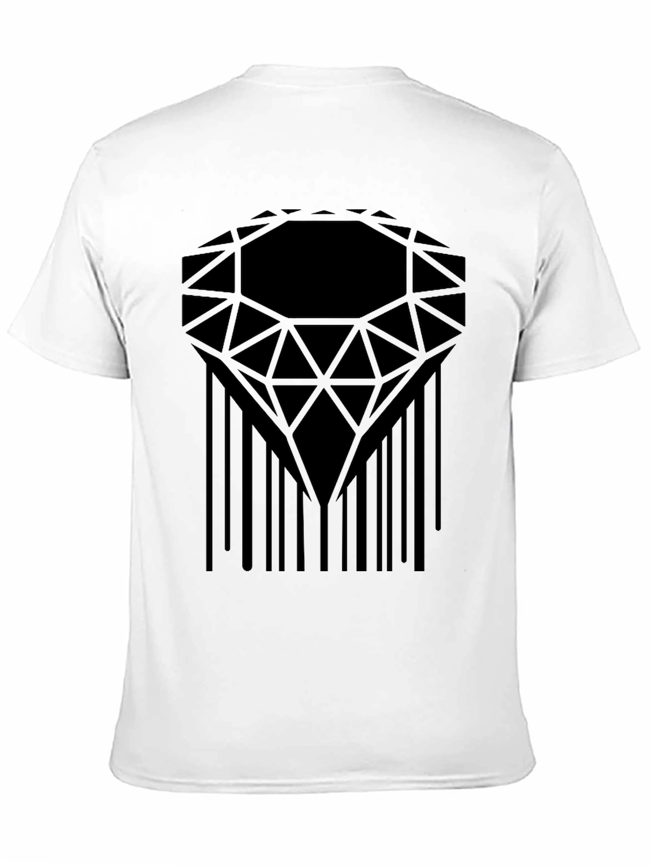 Geometric Diamond Barcode Graphic Tee - Modern Style