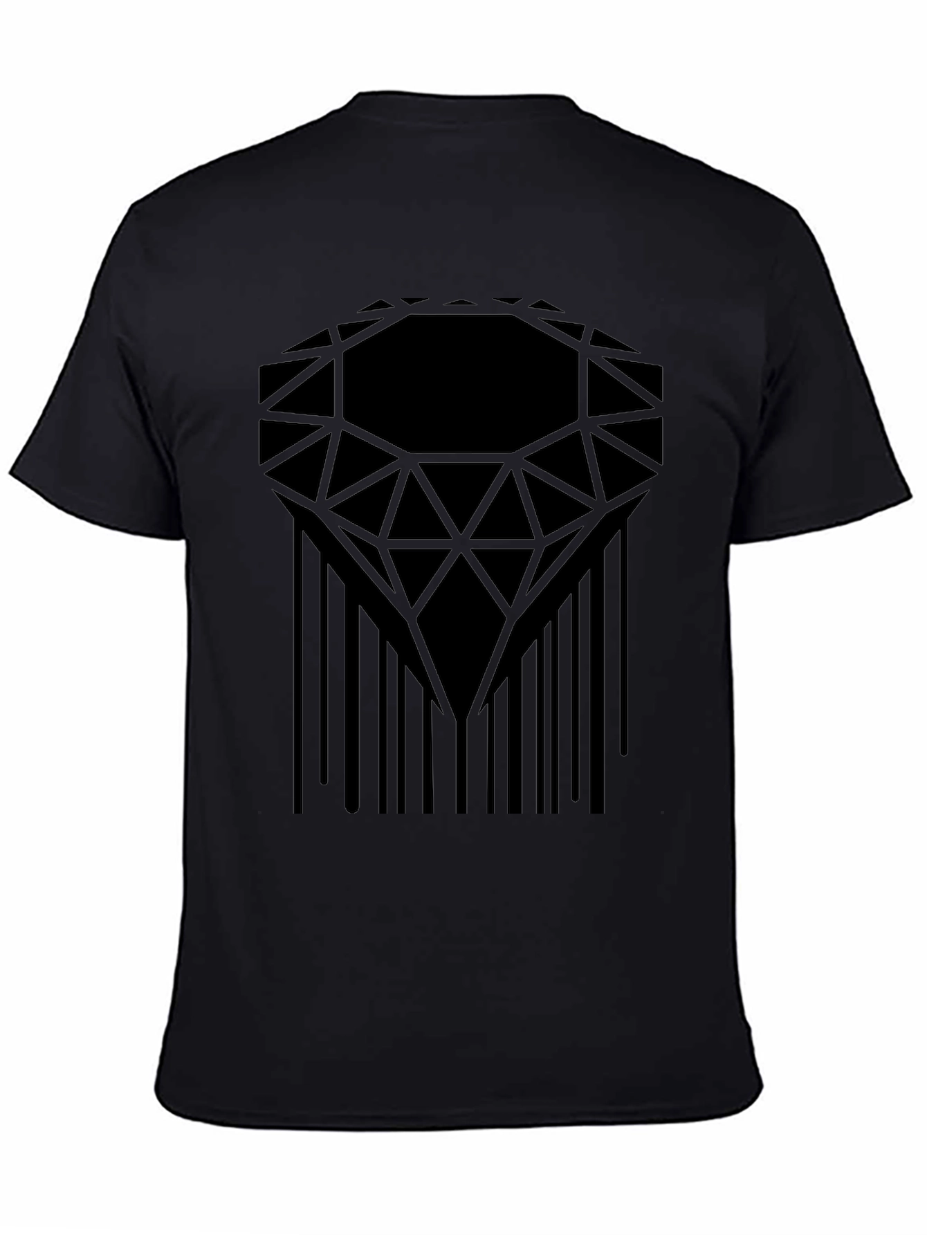 Geometric Diamond Barcode Graphic Tee - Modern Style