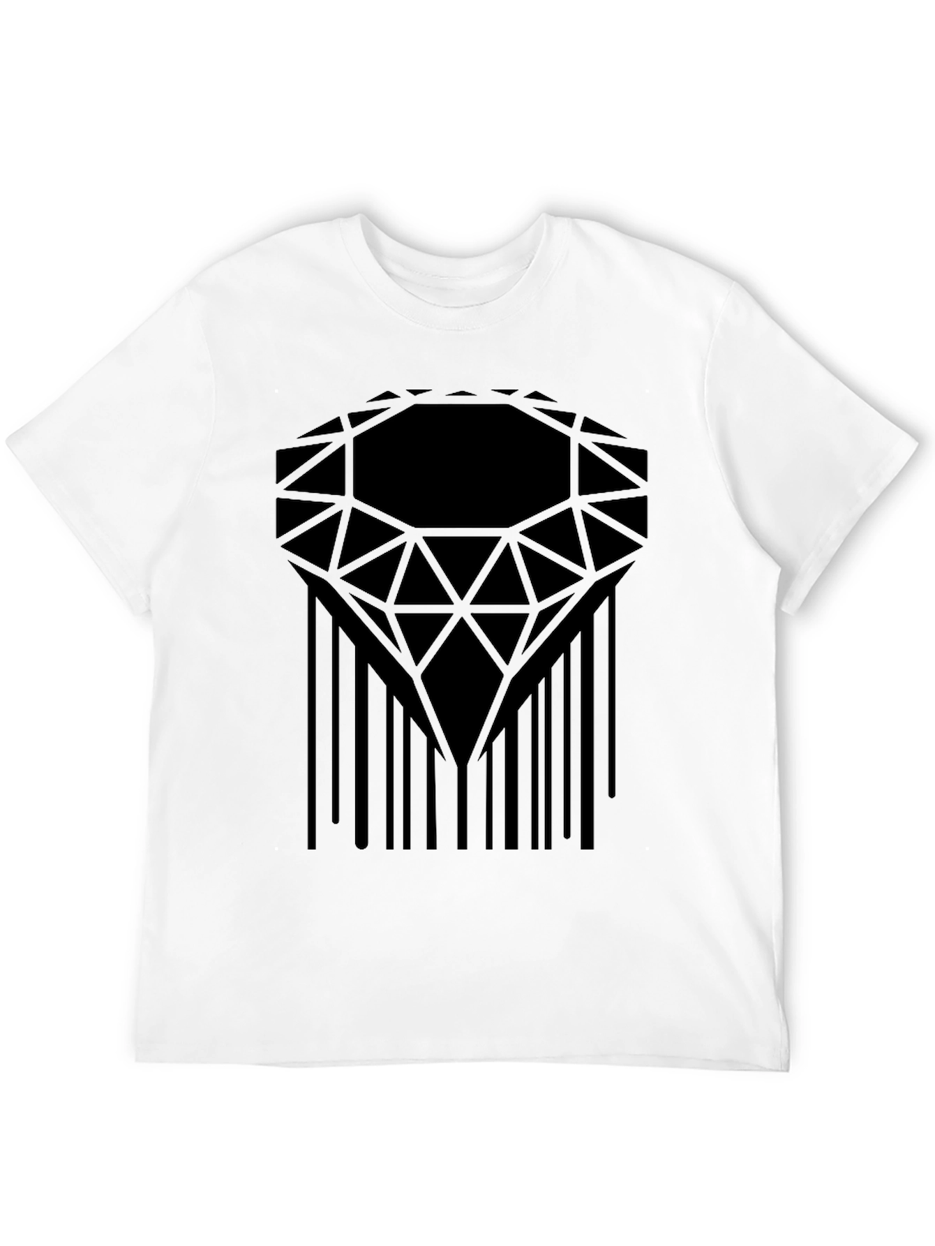 Geometric Diamond Barcode Graphic Tee - Modern Style