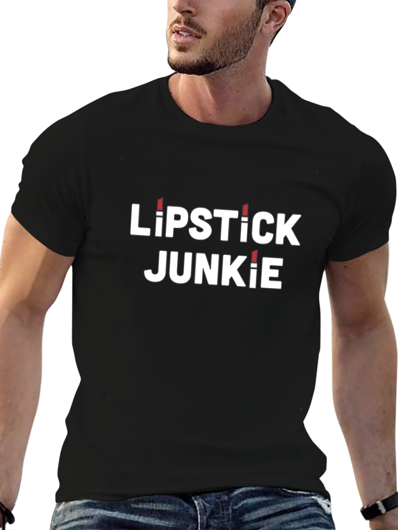 Lipstick Junkie Black Graphic Tee