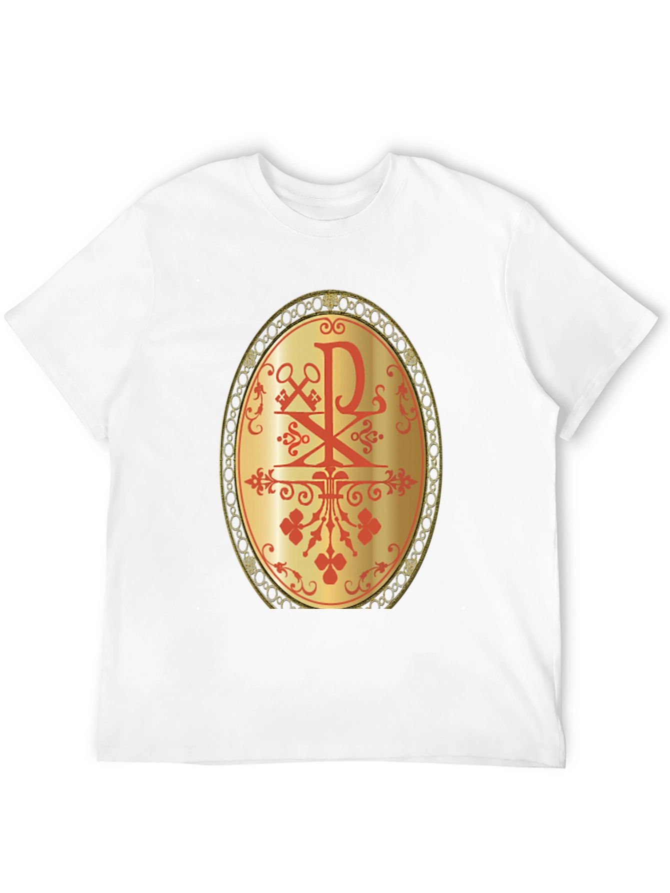 Religious Chi Rho Graphic Tee - Black