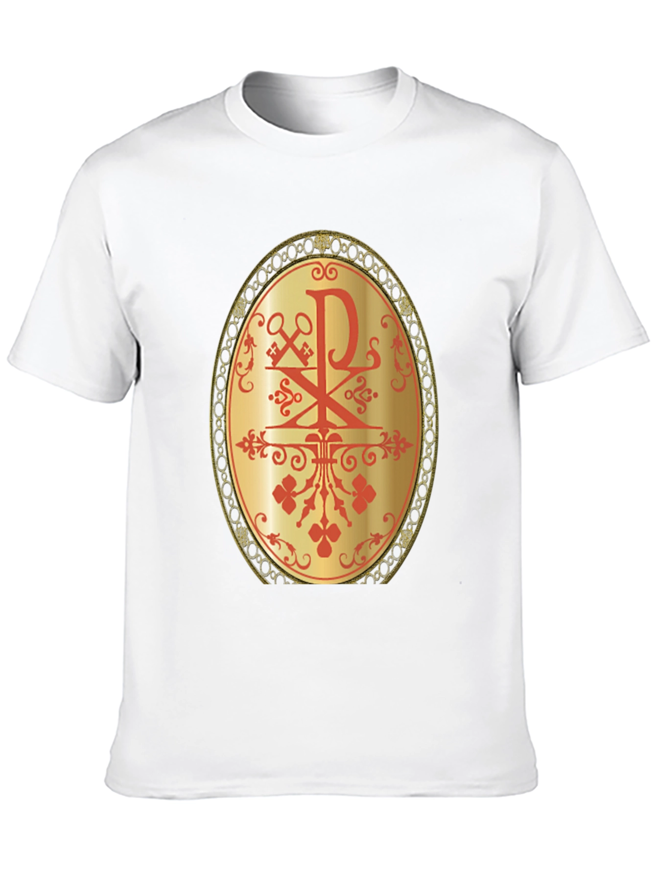 Religious Chi Rho Graphic Tee - Black