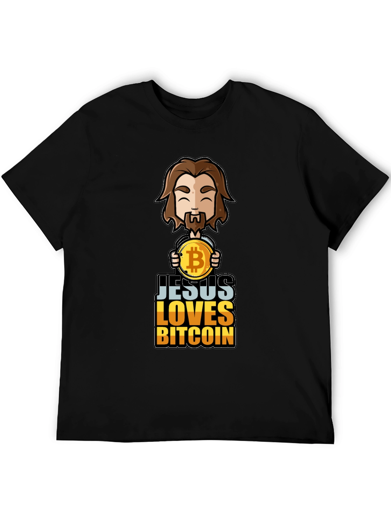 Jesus Loves Bitcoin Graphic T-Shirt