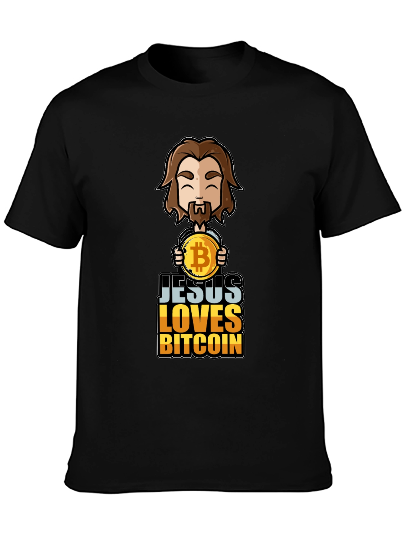Jesus Loves Bitcoin Graphic T-Shirt