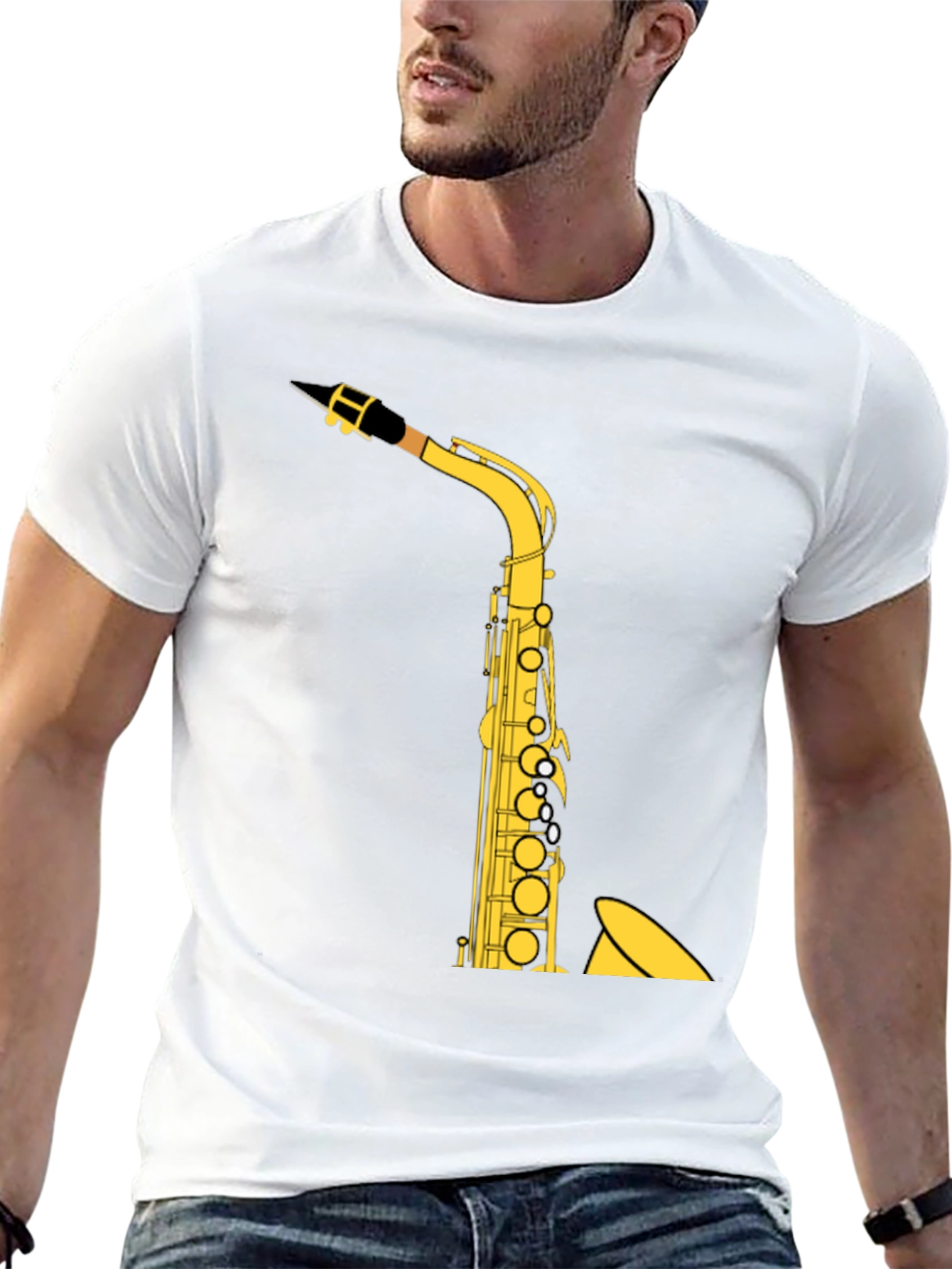 Saxophone Graphic Tee - Music Lover Shirt