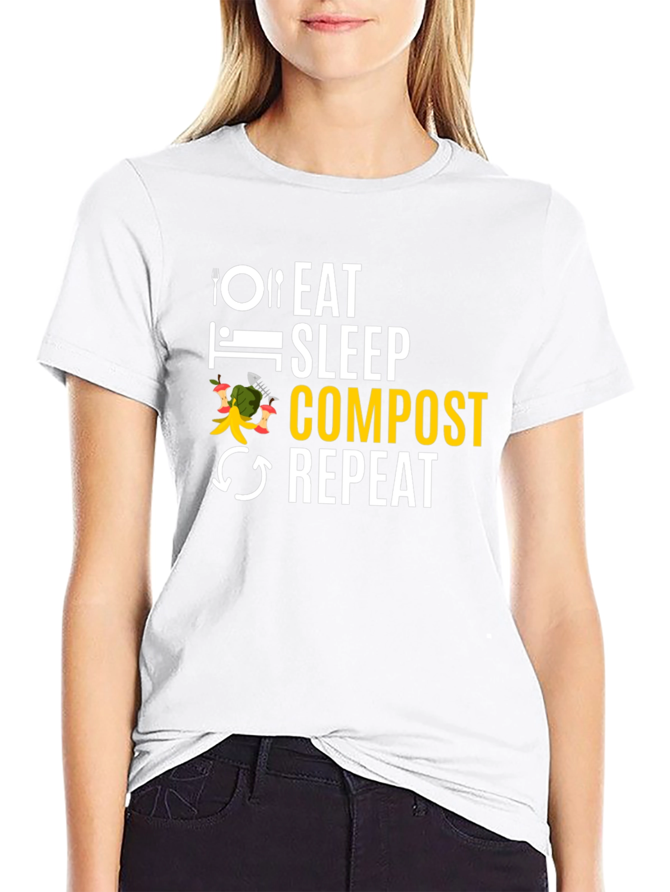 Eat Sleep Compost Repeat Black T-Shirt