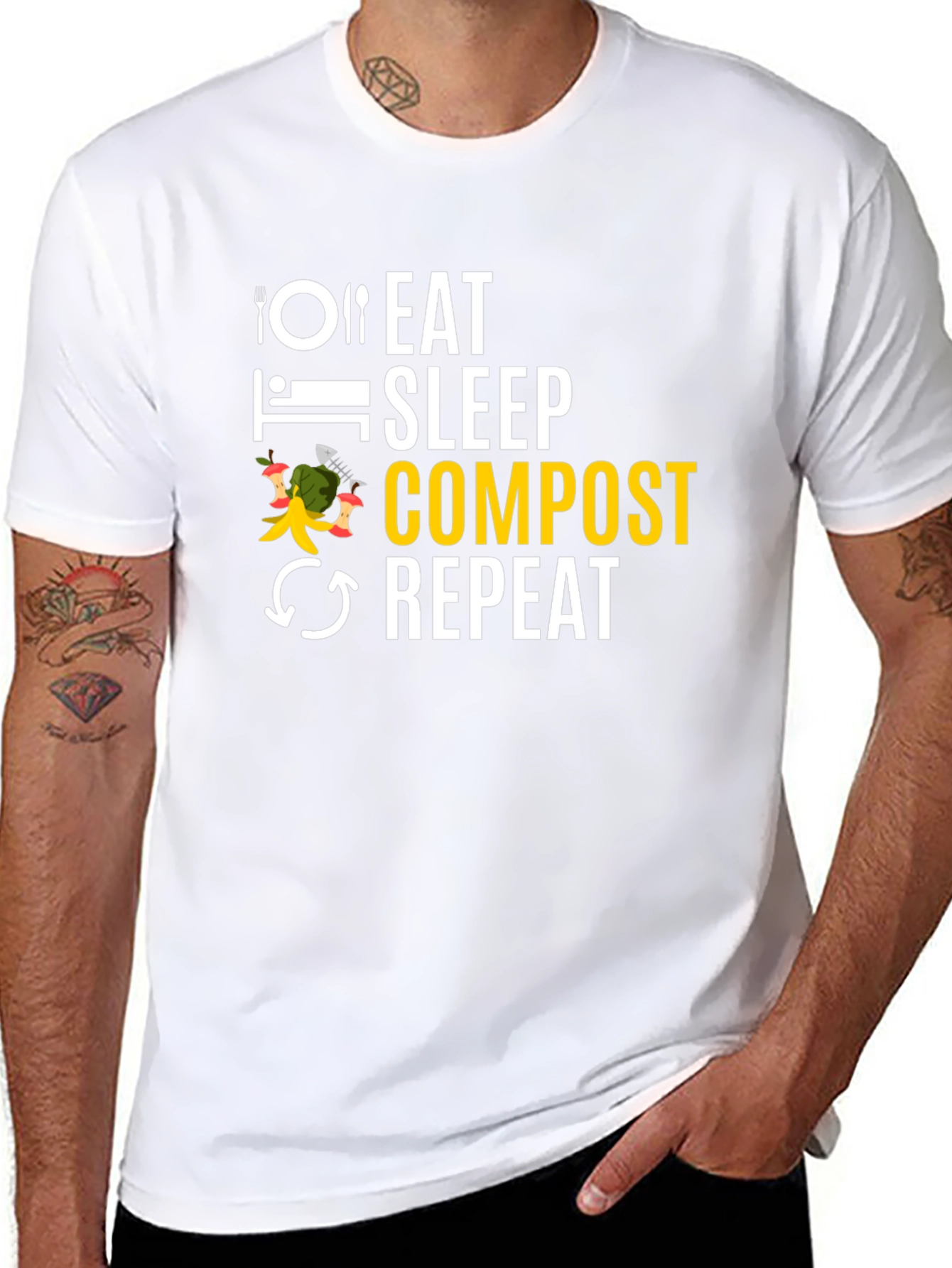 Eat Sleep Compost Repeat Black T-Shirt