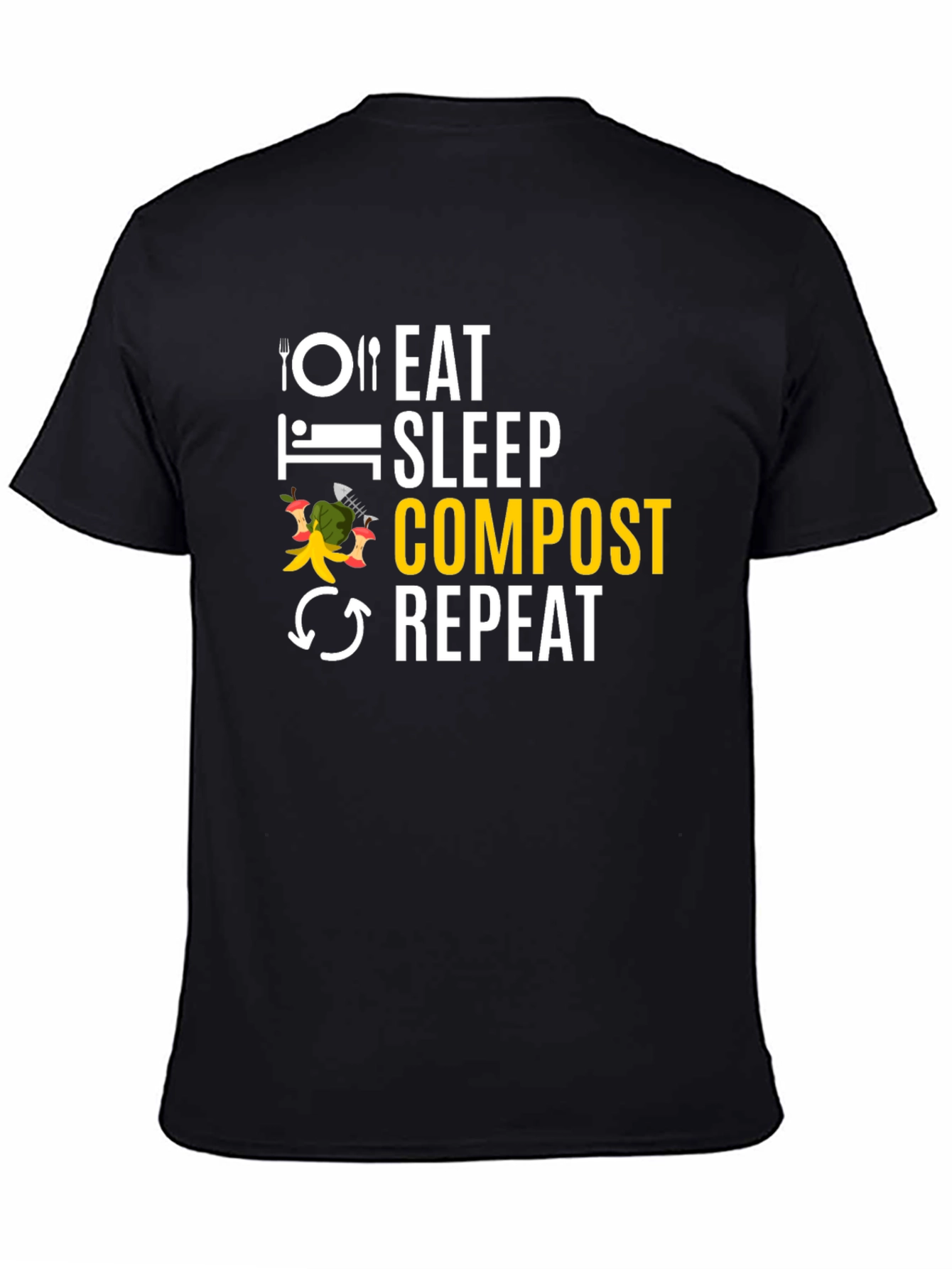 Eat Sleep Compost Repeat Black T-Shirt