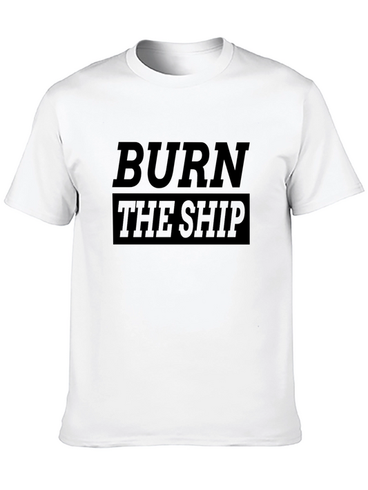 Burn the Ship Graphic Tee - Black Cotton T-Shirt