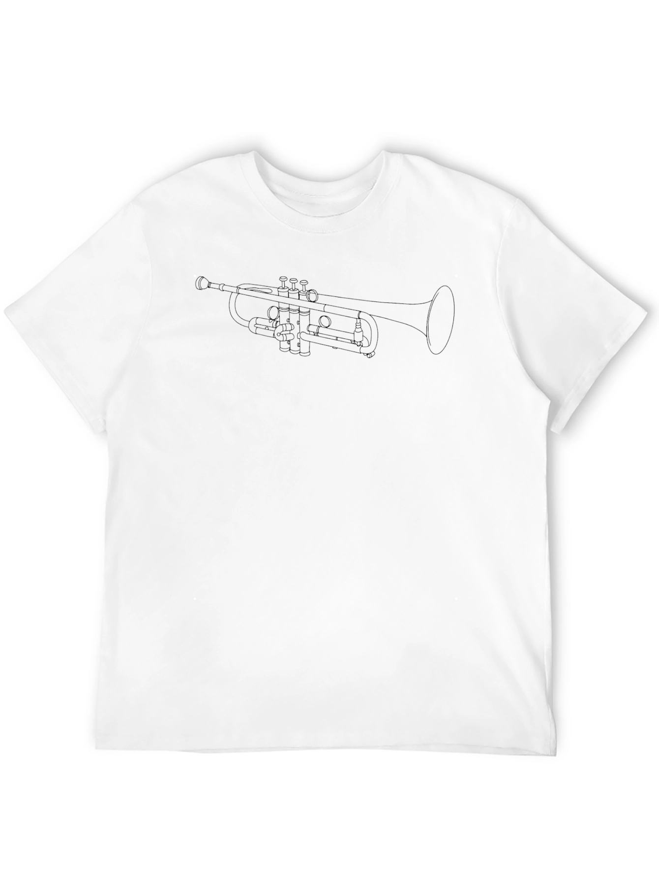 Trumpet Outline T-Shirt - Music Lover Tee