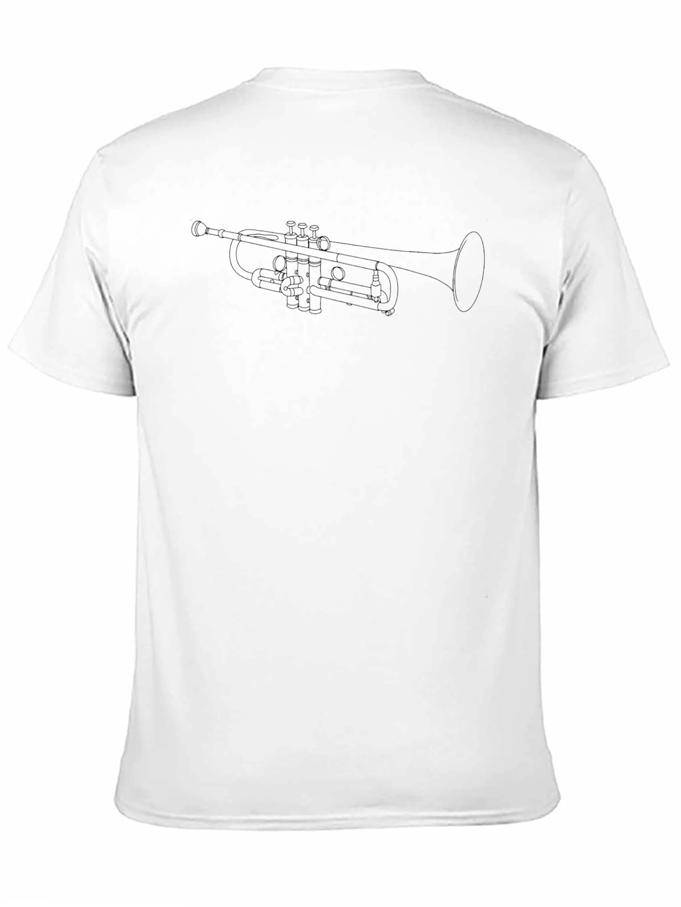Trumpet Outline T-Shirt - Music Lover Tee