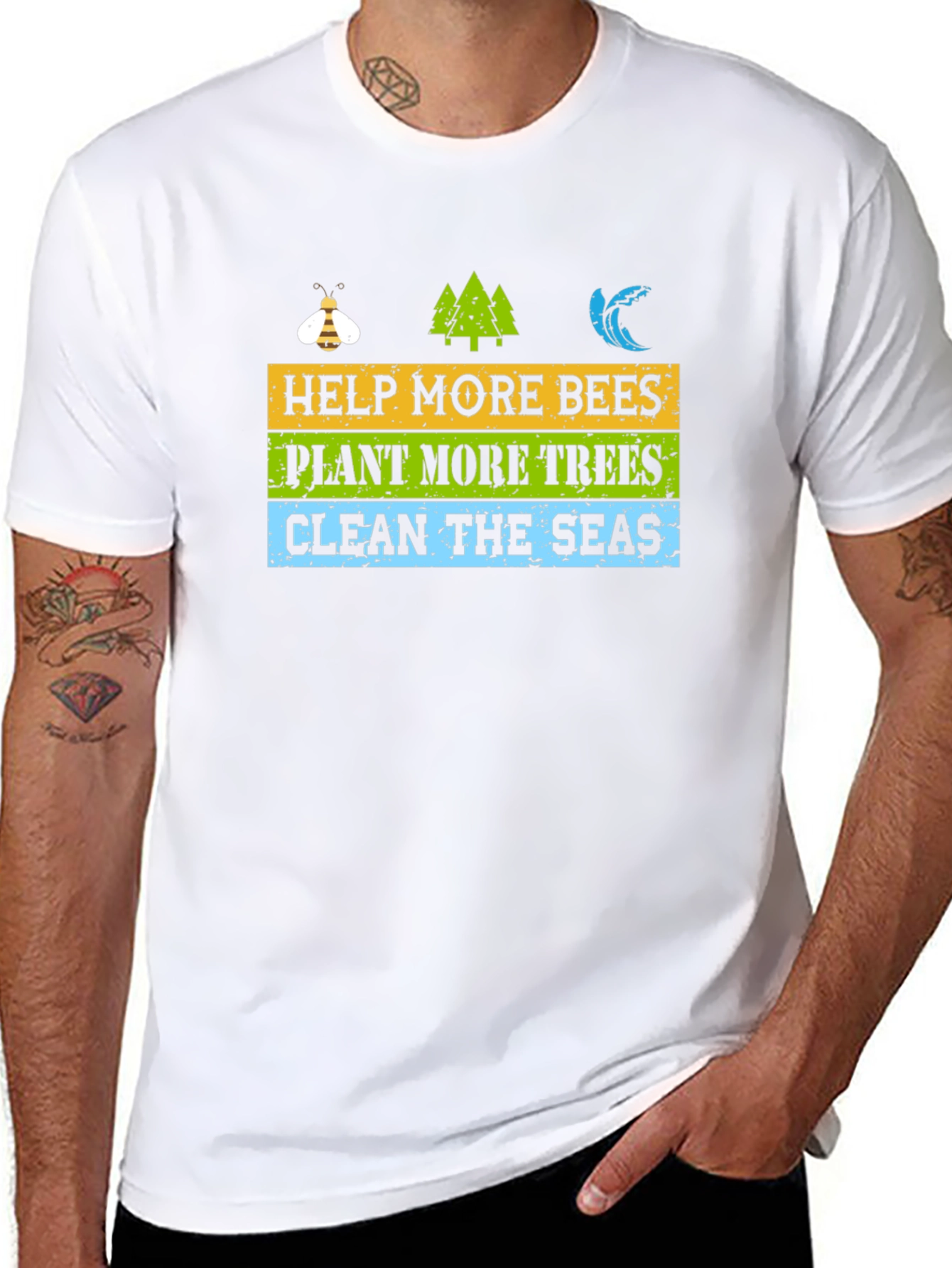 Eco-Friendly Graphic T-Shirt: Help Bees Plant Trees