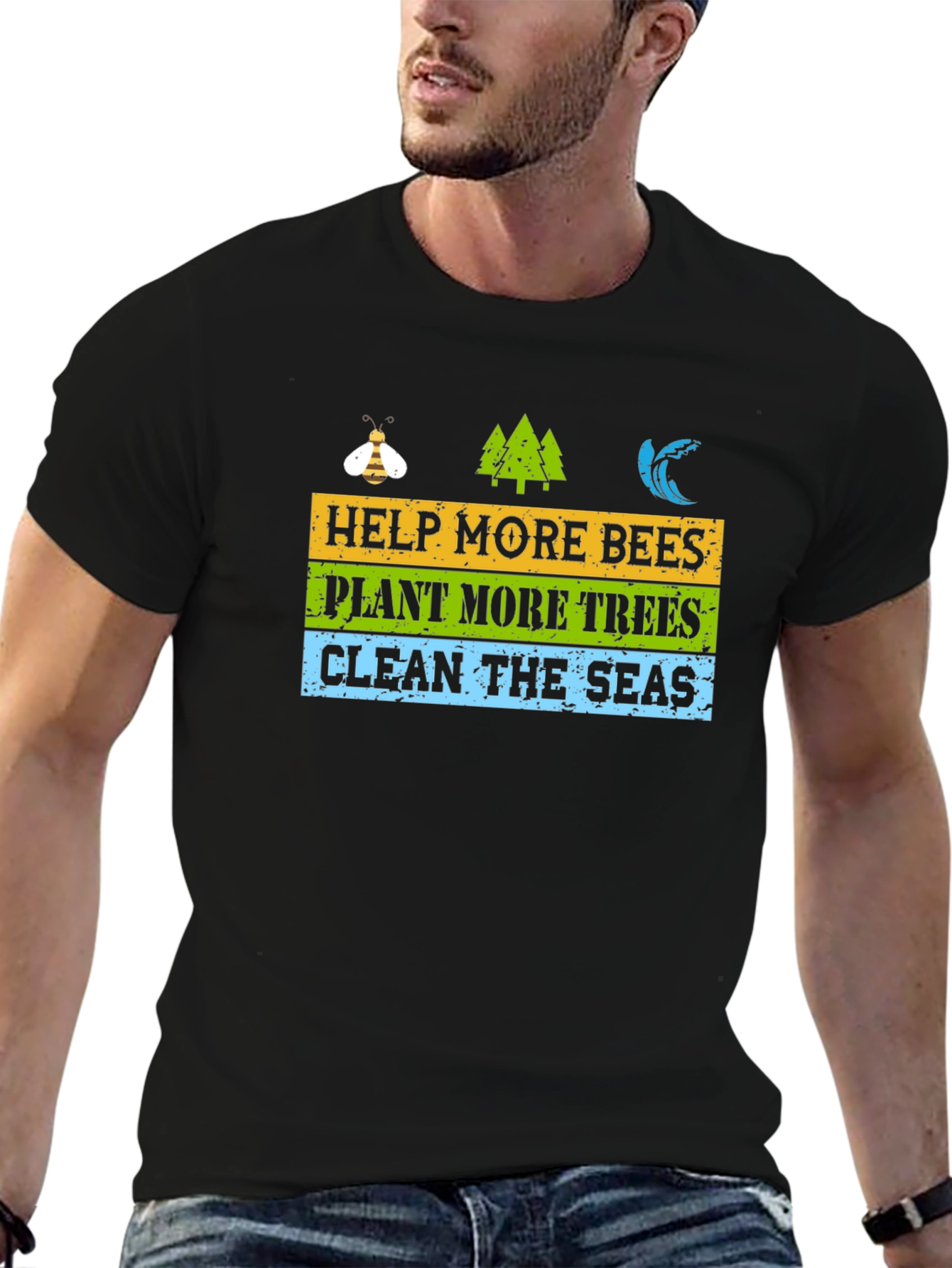 Eco-Friendly Graphic T-Shirt: Help Bees Plant Trees
