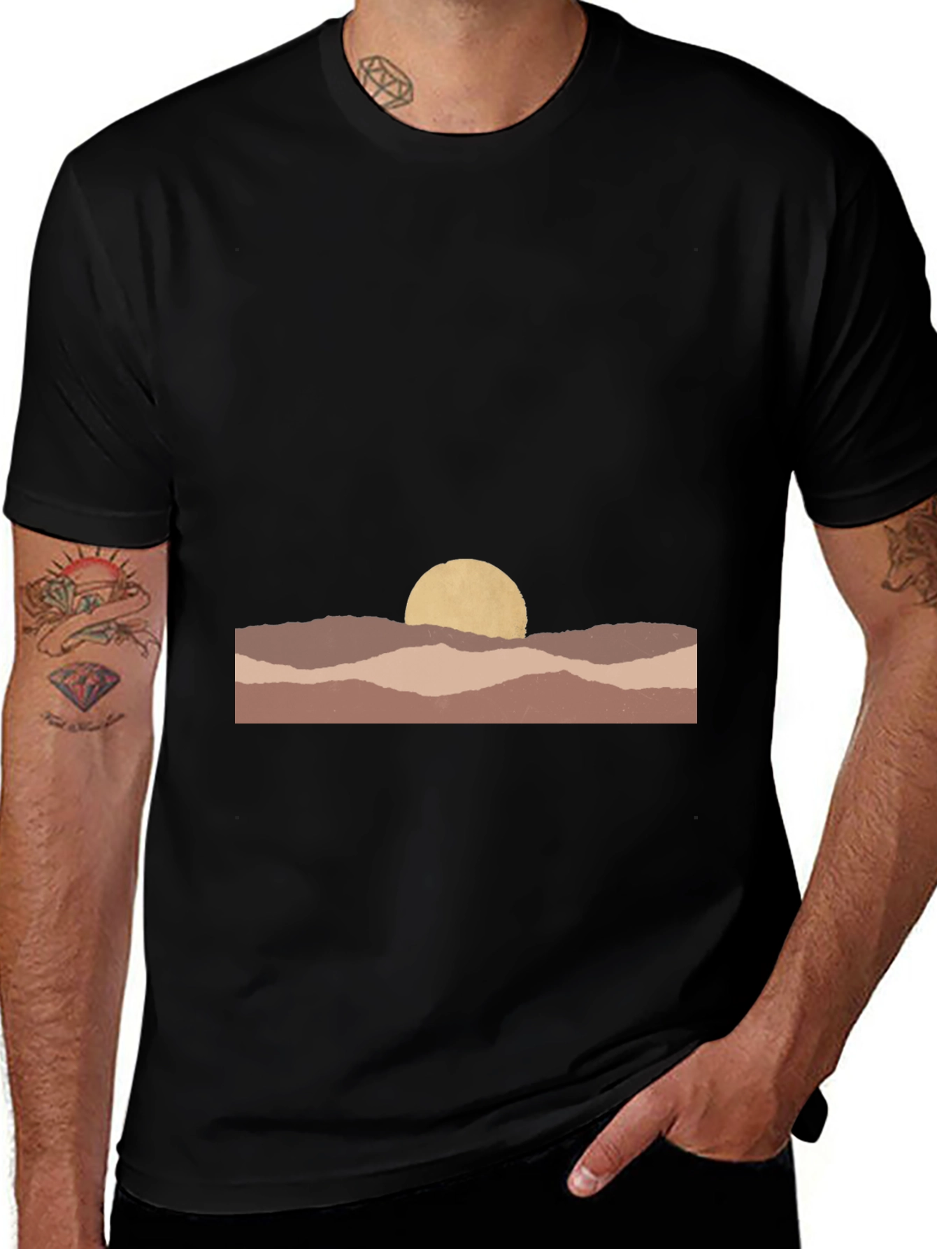 Abstract Desert Sunset Graphic Tee - Unisex Casual Shirt