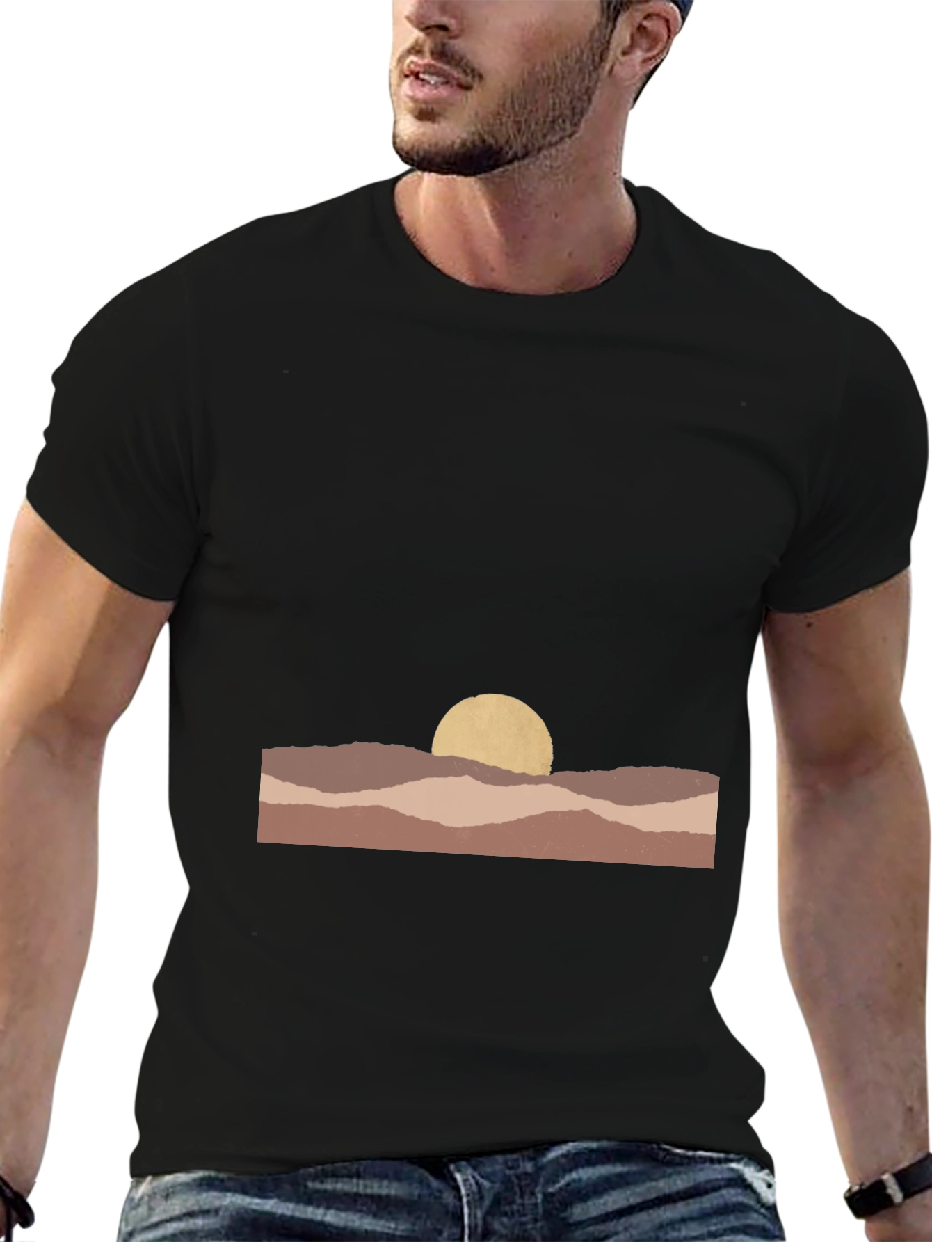 Abstract Desert Sunset Graphic Tee - Unisex Casual Shirt
