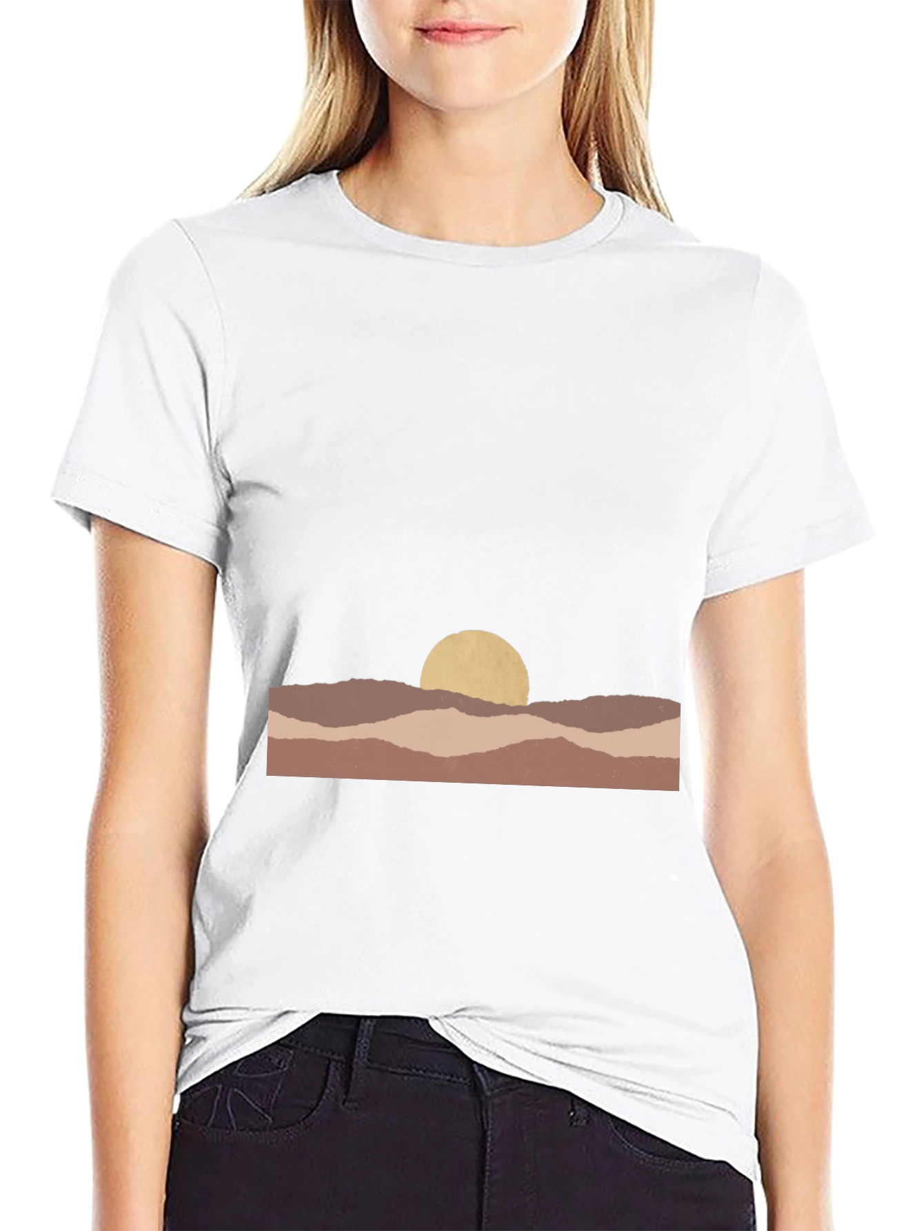 Abstract Desert Sunset Graphic Tee - Unisex Casual Shirt