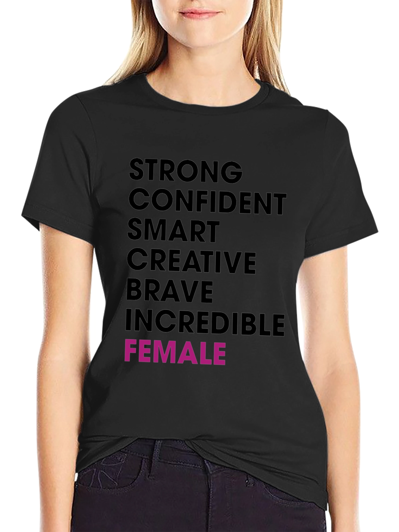 Strong Female Graphic Tee - Black