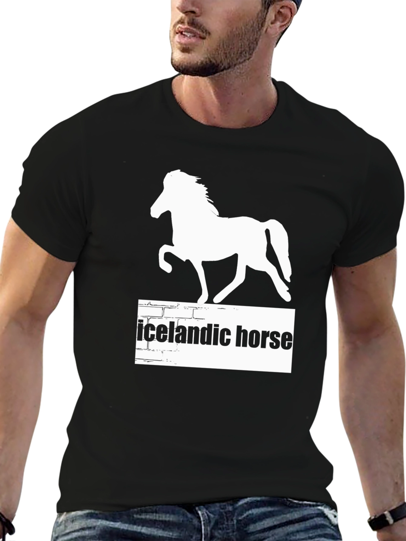 Icelandic Horse T-Shirt - Black Graphic Tee