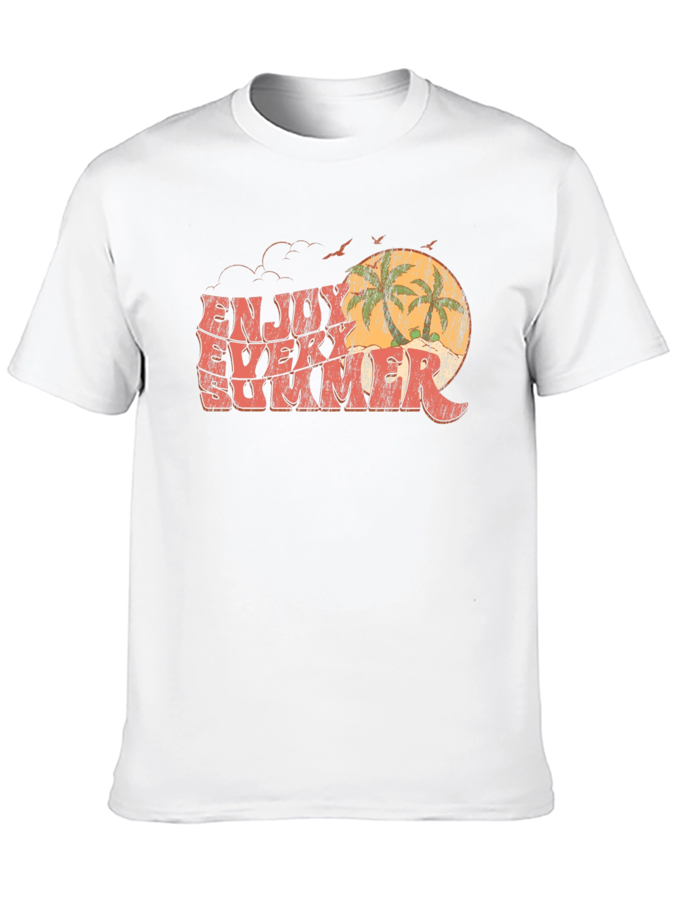 Enjoy Every Summer Graphic Tee - Retro Beach Vibes