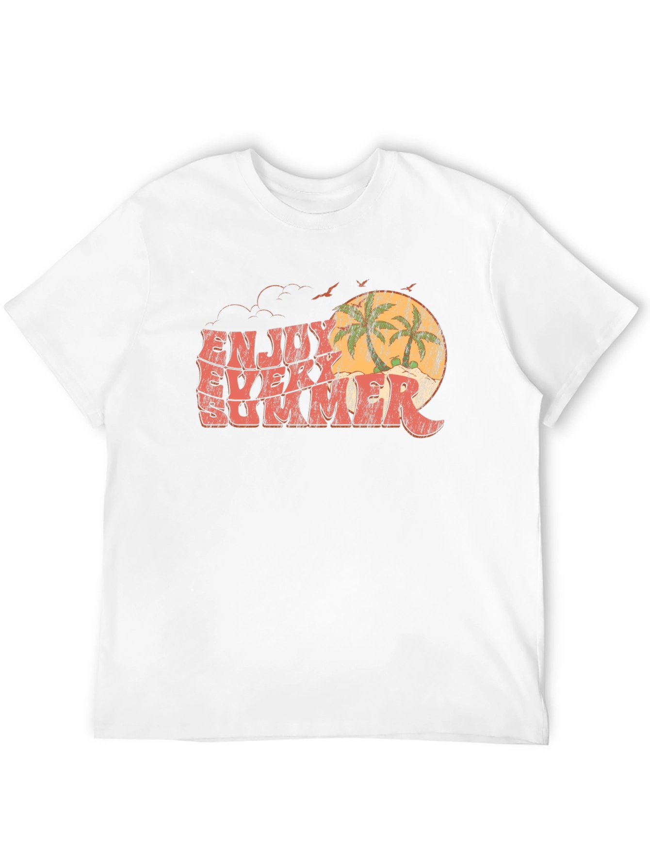 Enjoy Every Summer Graphic Tee - Retro Beach Vibes