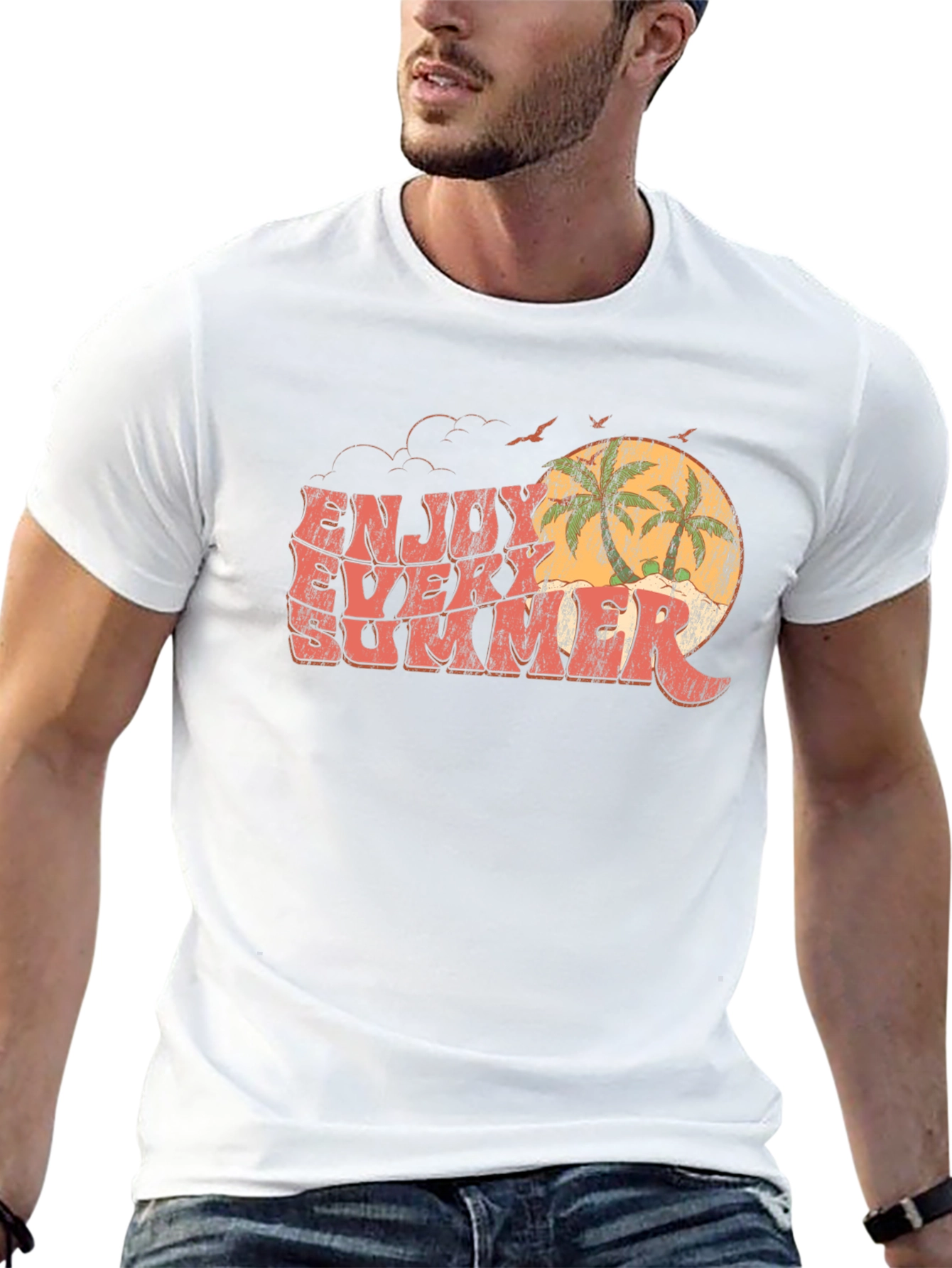 Enjoy Every Summer Graphic Tee - Retro Beach Vibes