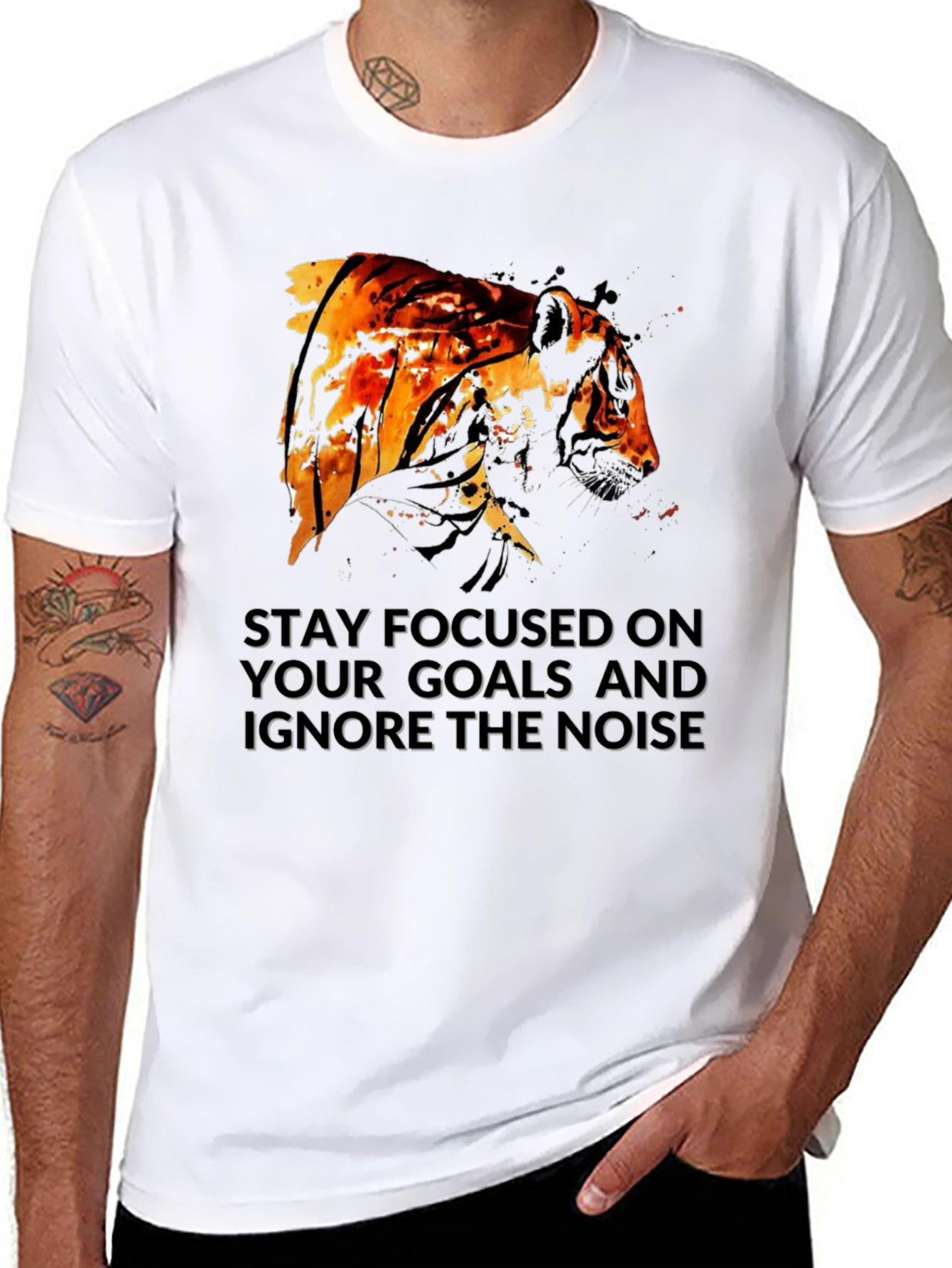Tiger Focus Graphic T-Shirt - Stay Focused