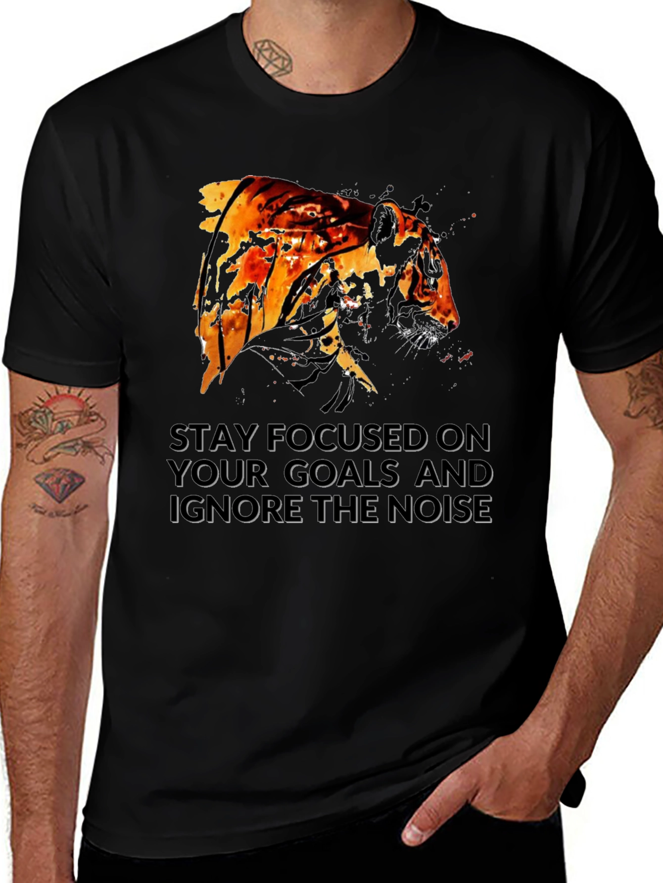 Tiger Focus Graphic T-Shirt - Stay Focused