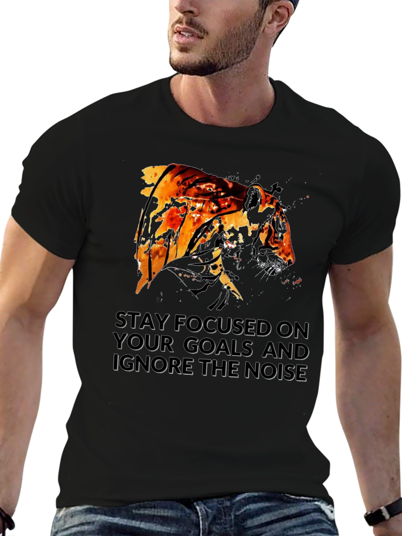 Tiger Focus Graphic T-Shirt - Stay Focused