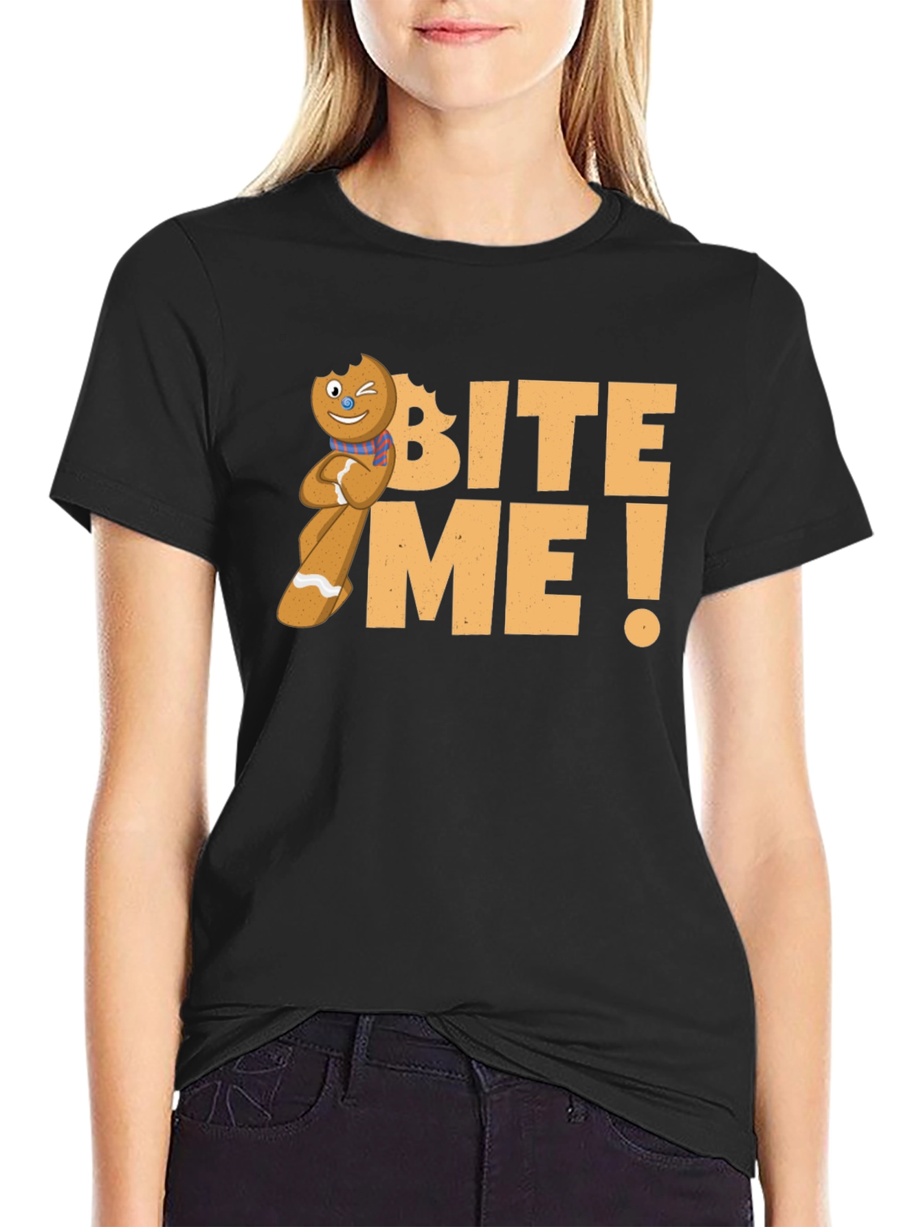 Bite Me! Gingerbread Man Graphic T-Shirt