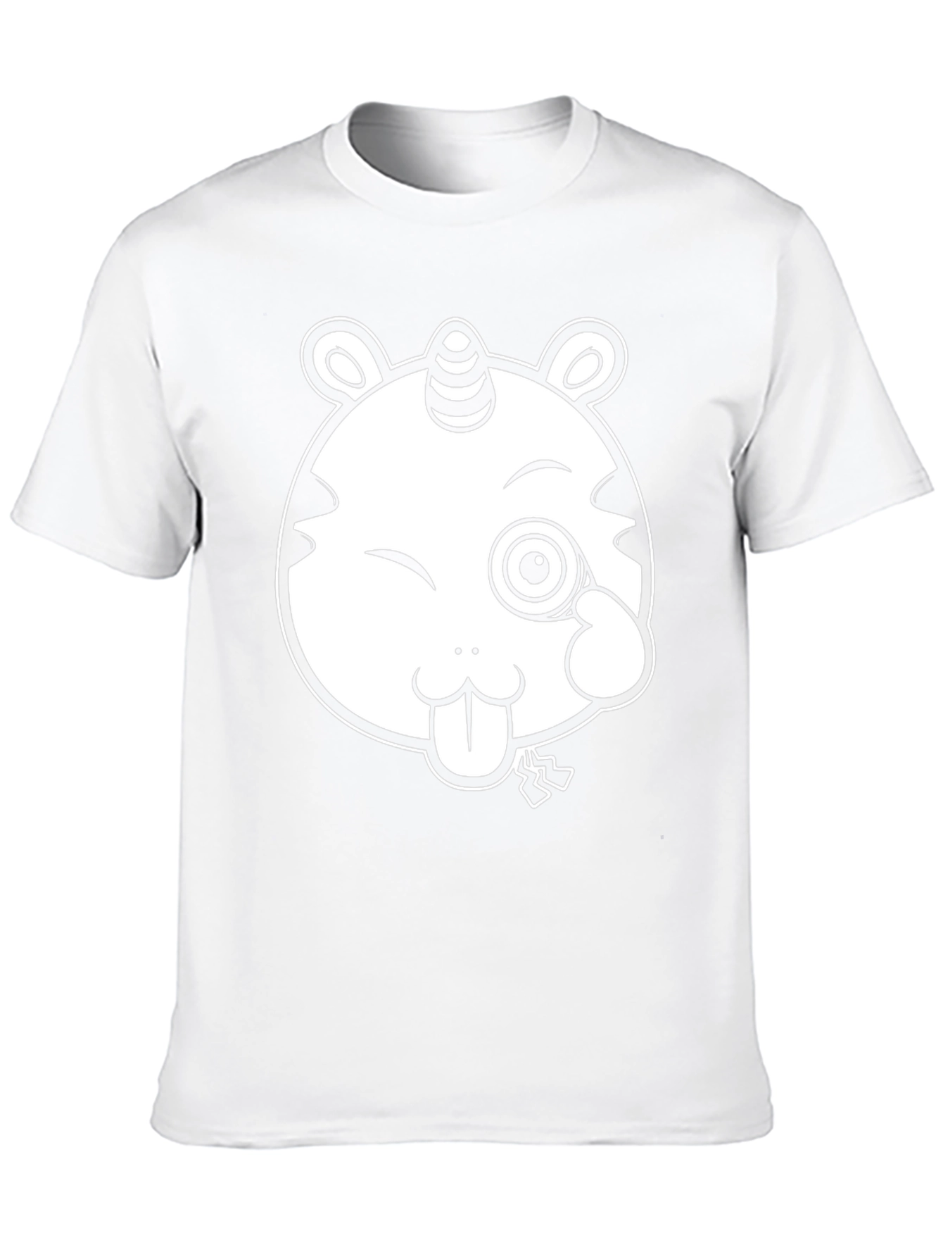 Unicorn-Tiger Cartoon Graphic Black Tee