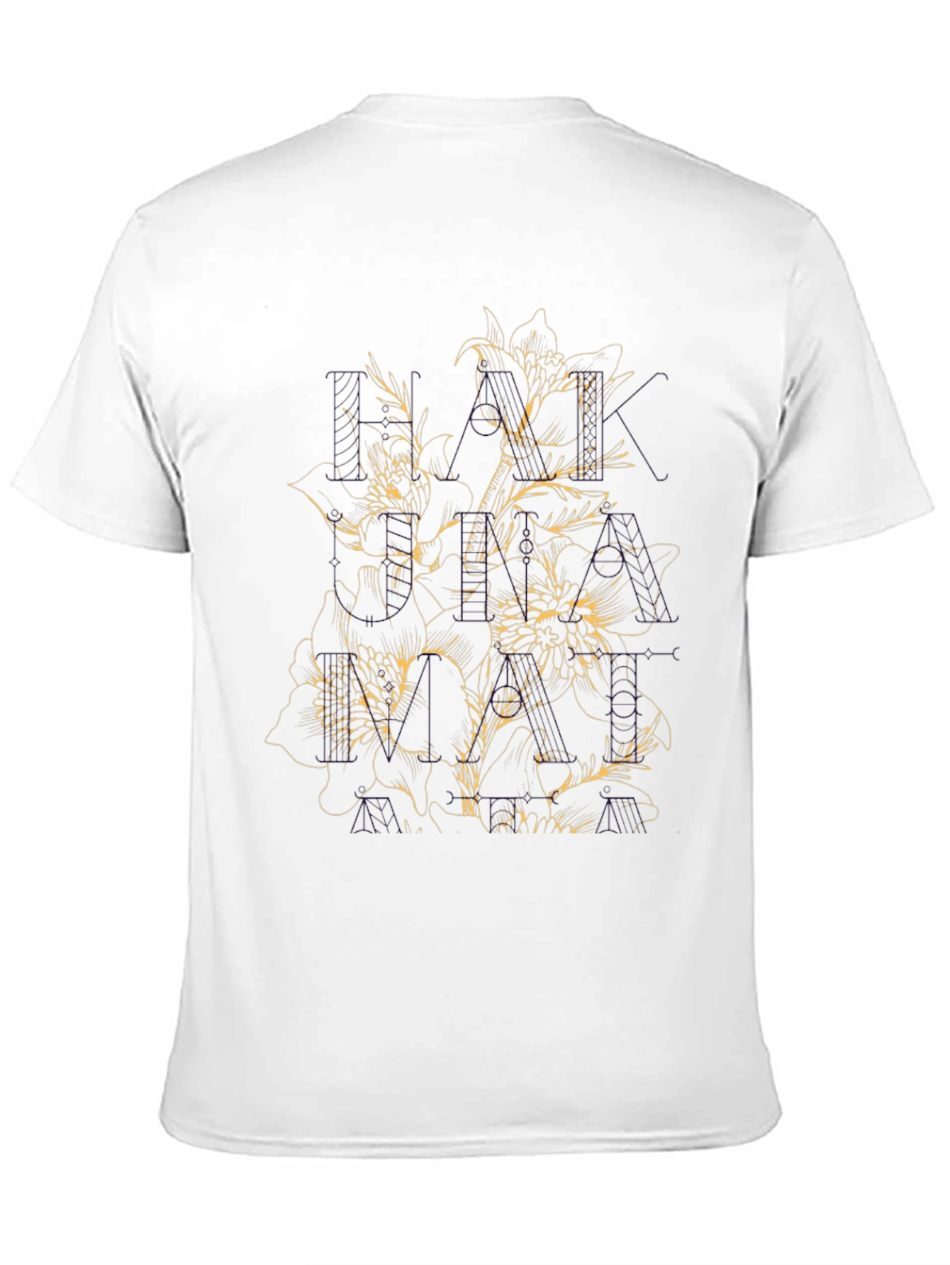 Floral Print Black T-Shirt for Men