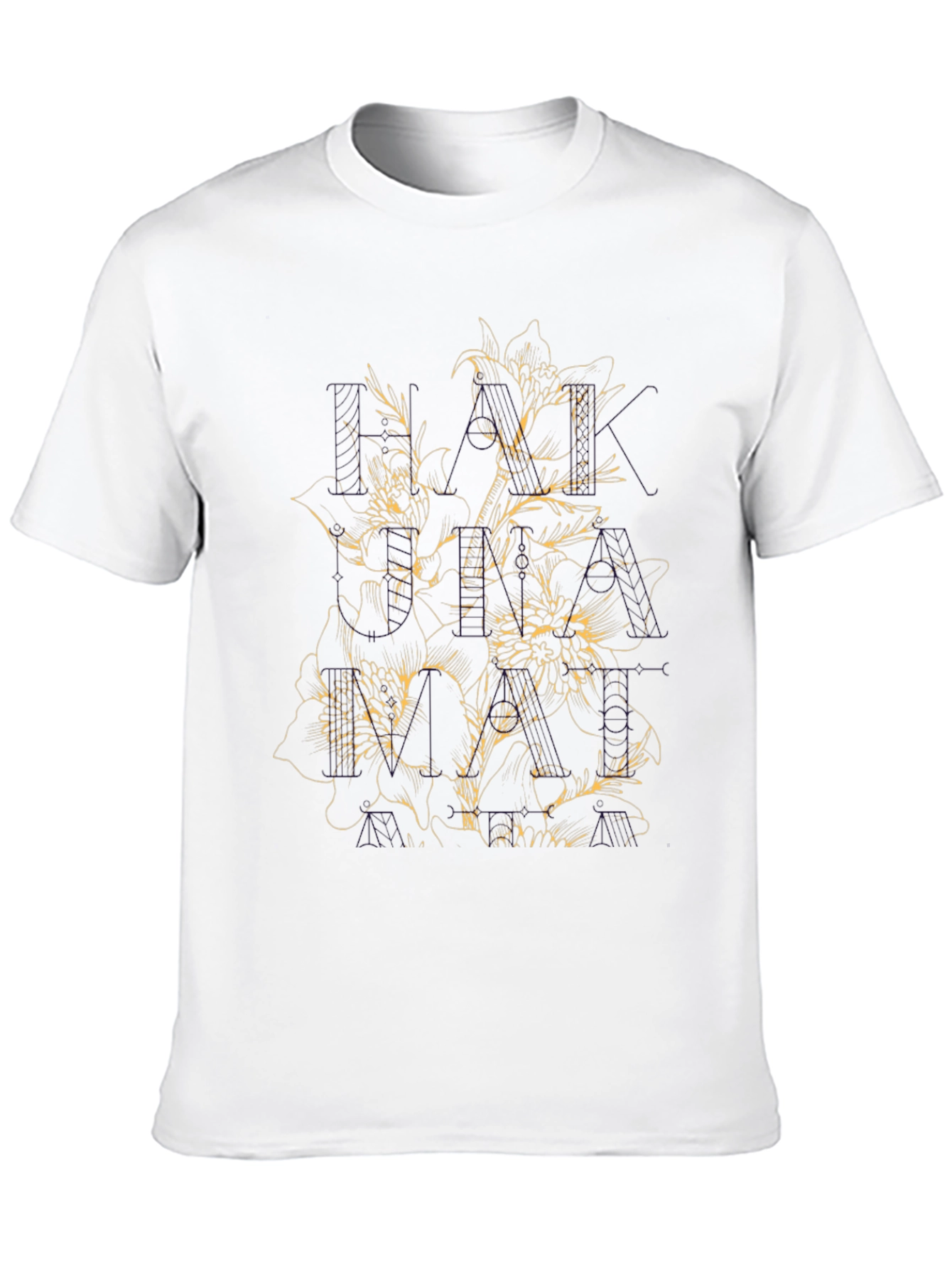 Floral Print Black T-Shirt for Men