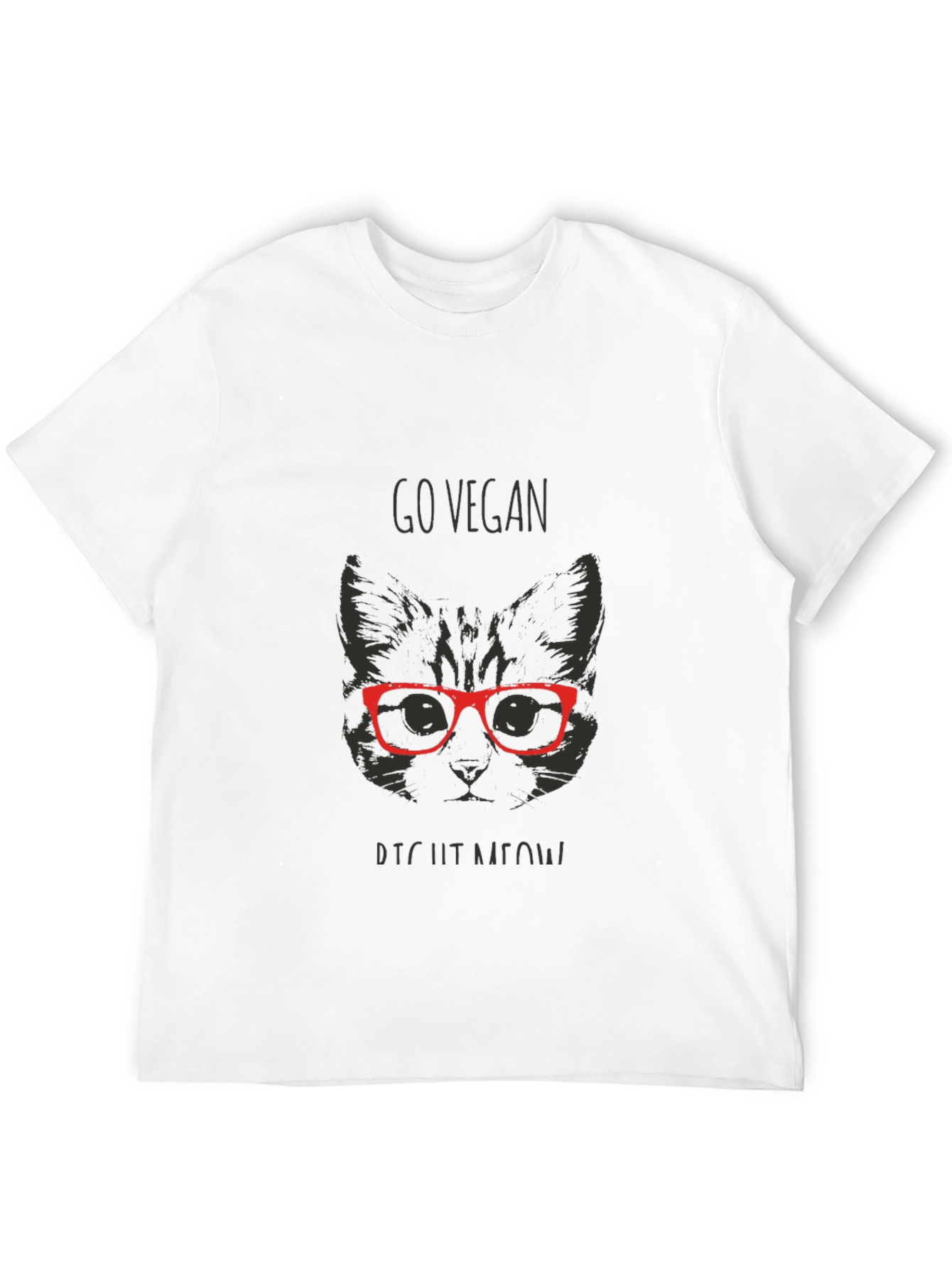 Go Vegan Right Meow Black T-Shirt