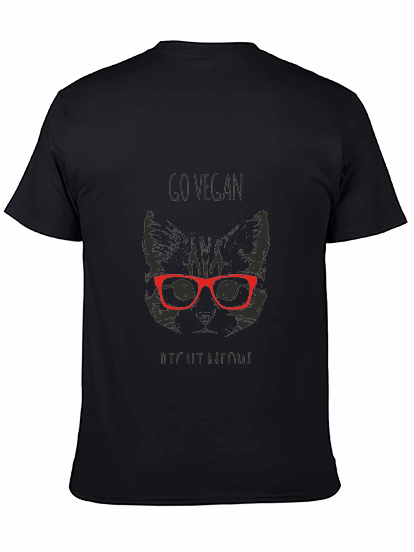 Go Vegan Right Meow Black T-Shirt