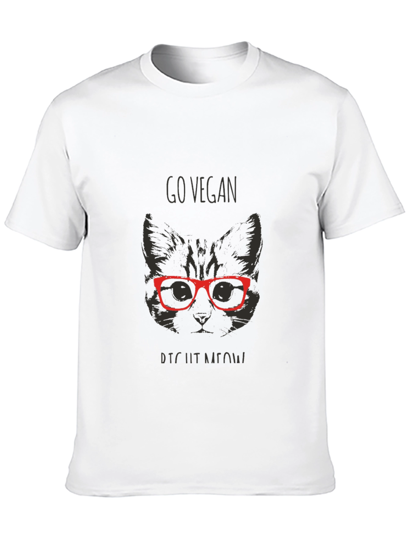Go Vegan Right Meow Black T-Shirt