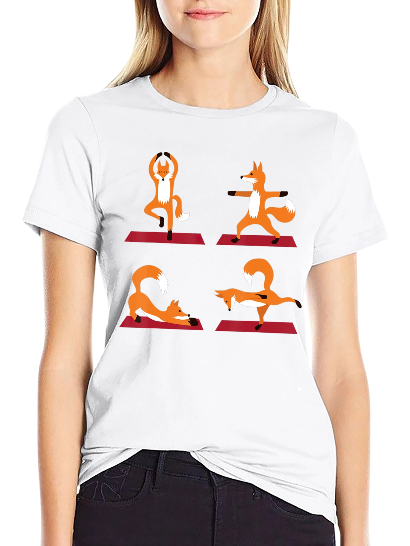 Yoga Fox Graphic Tee - Relaxed Fit Cotton Shirt
