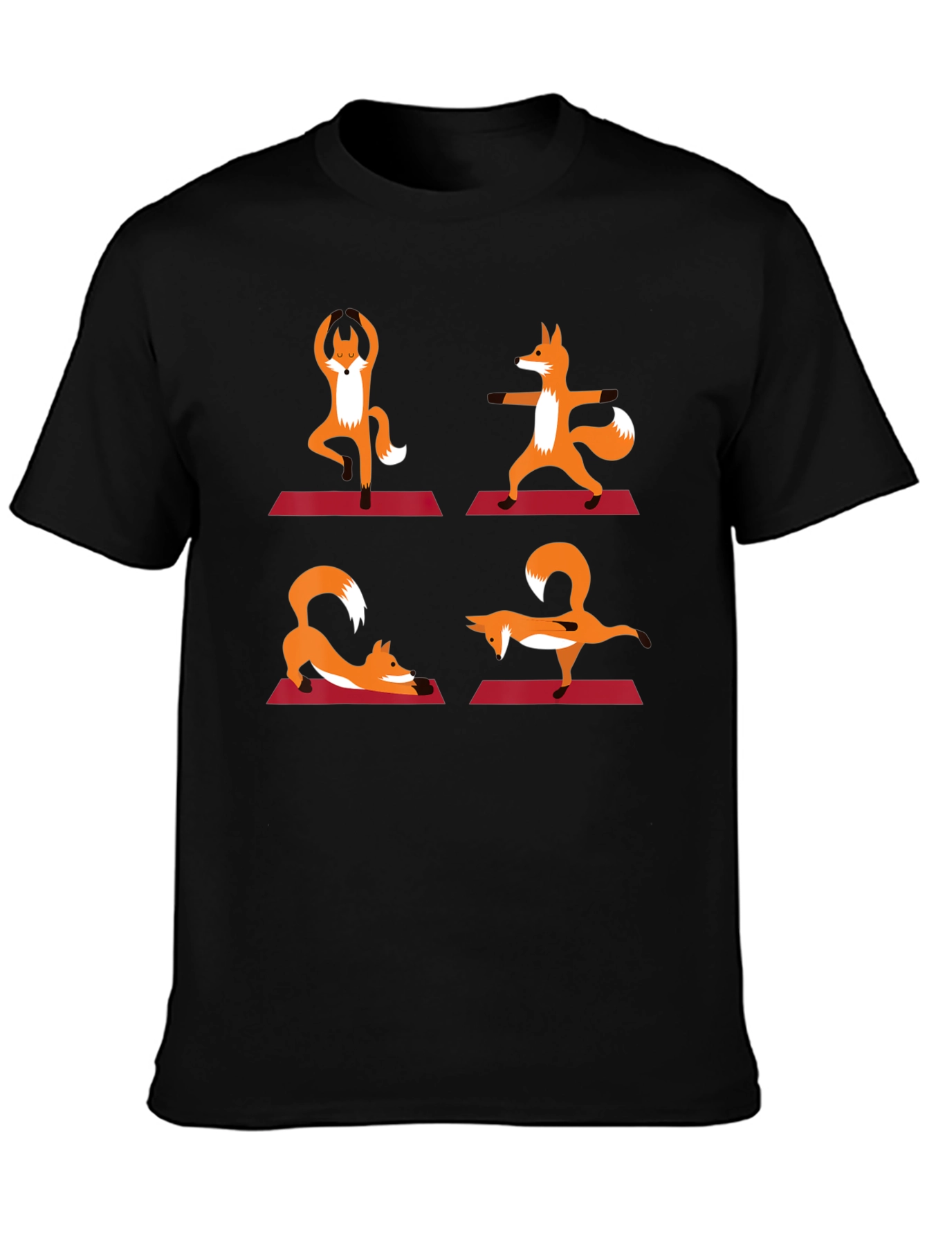 Yoga Fox Graphic Tee - Relaxed Fit Cotton Shirt