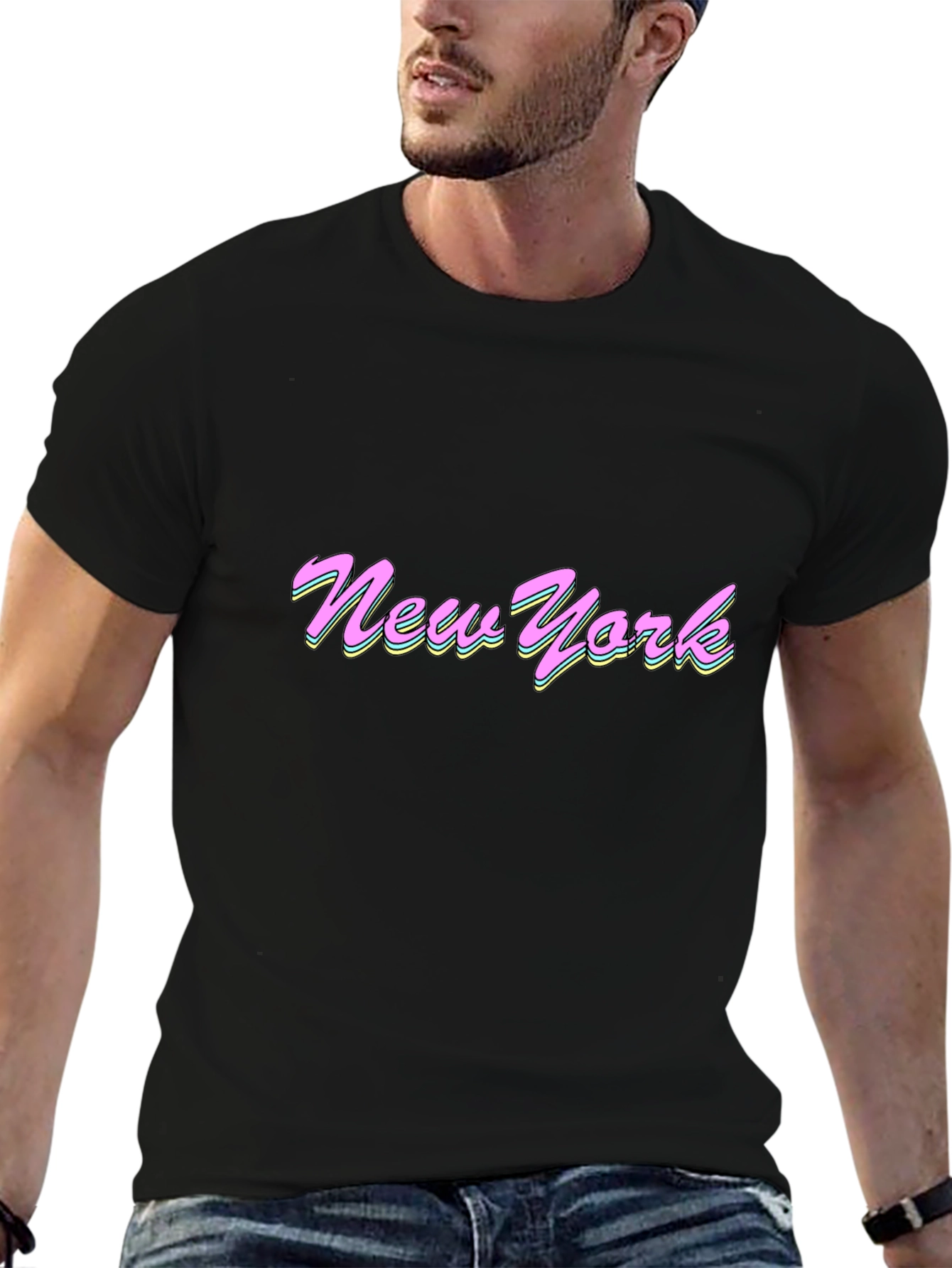 Retro New York Graphic Tee - Black