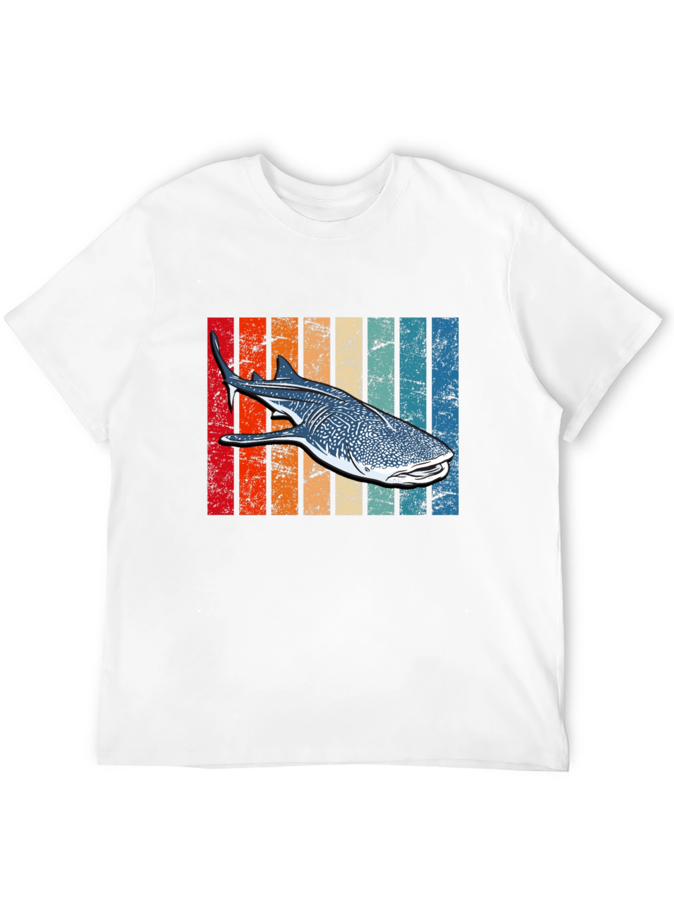 Retro Whale Shark Graphic Tee - Black