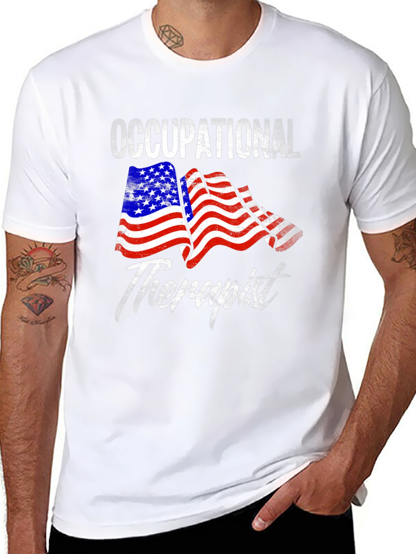 Occupational Therapist USA Flag T-Shirt