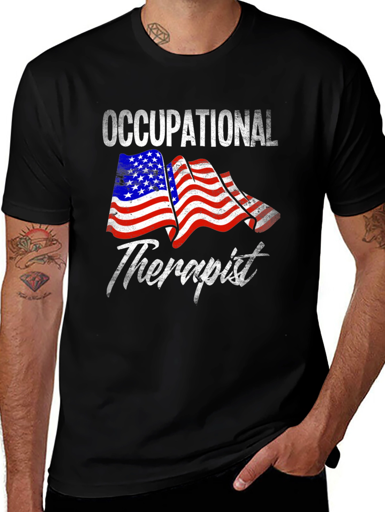 Occupational Therapist USA Flag T-Shirt