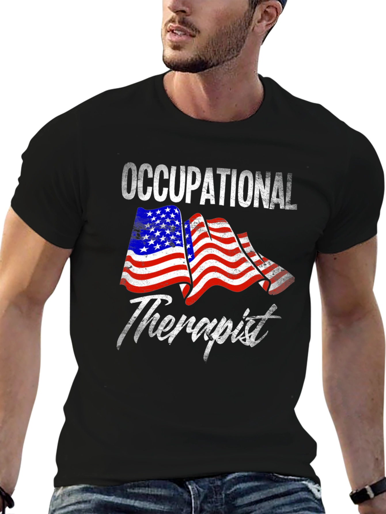 Occupational Therapist USA Flag T-Shirt