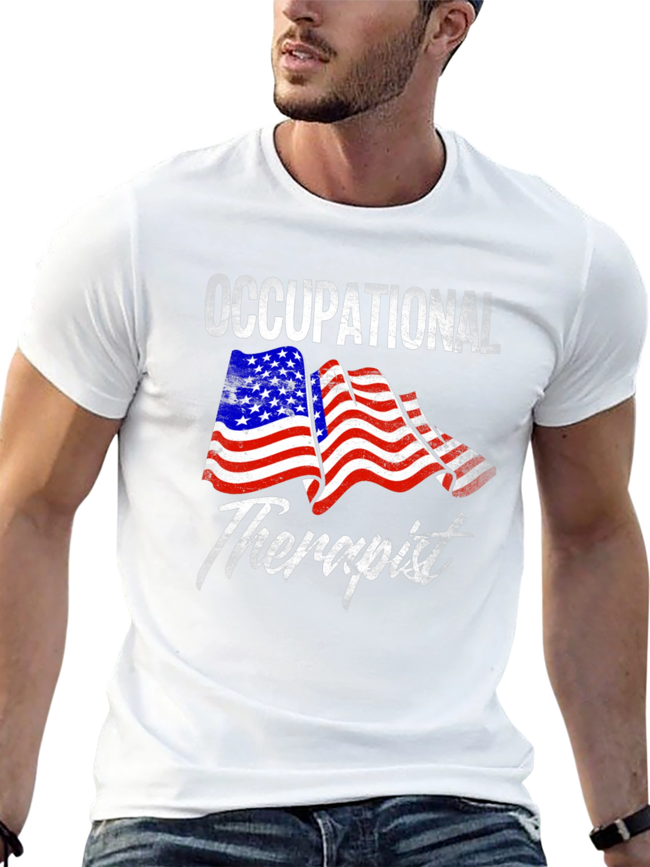 Occupational Therapist USA Flag T-Shirt
