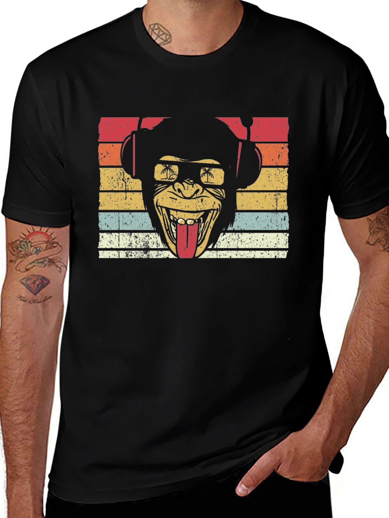 Retro Monkey DJ T-Shirt