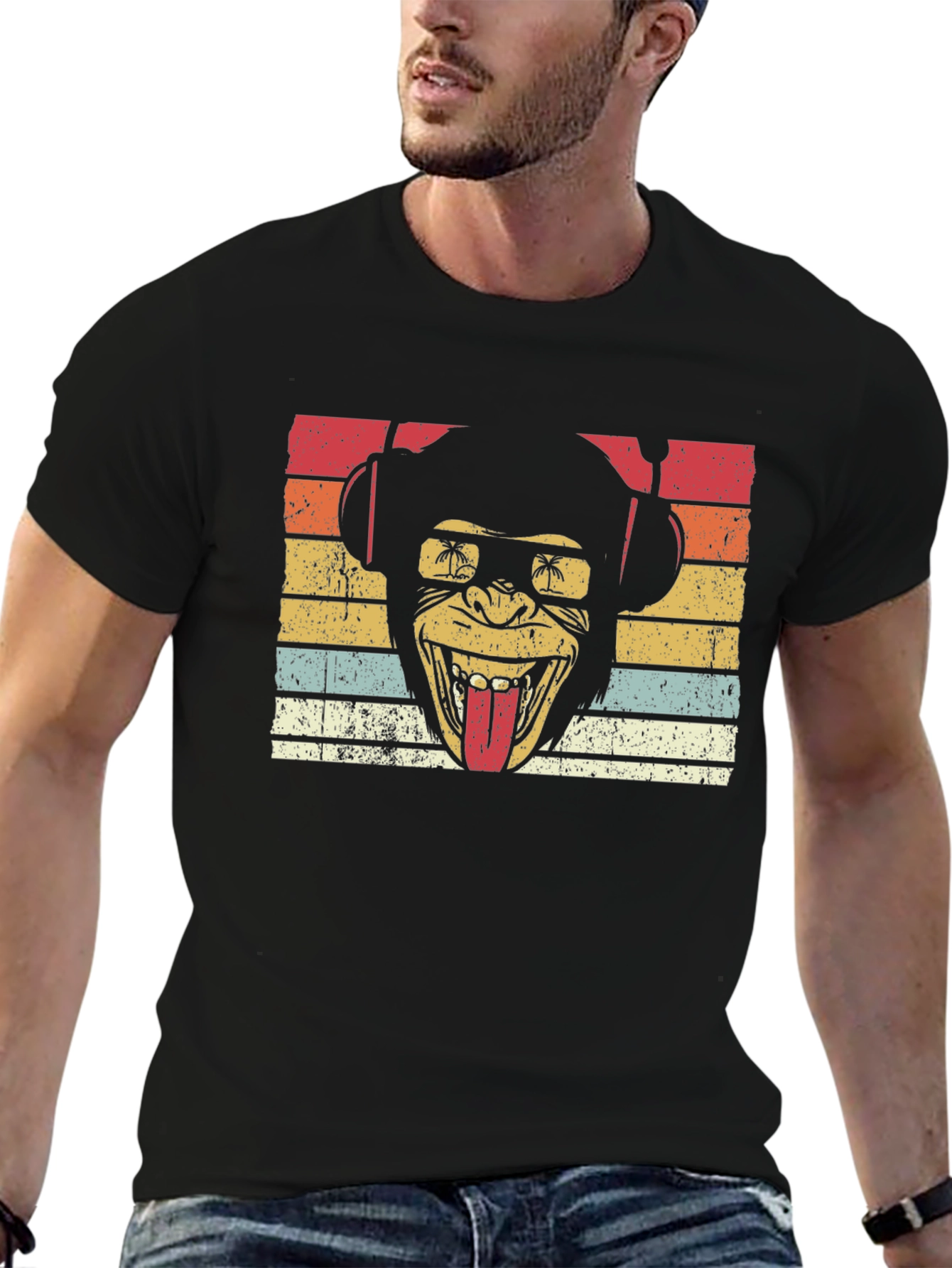 Retro Monkey DJ T-Shirt
