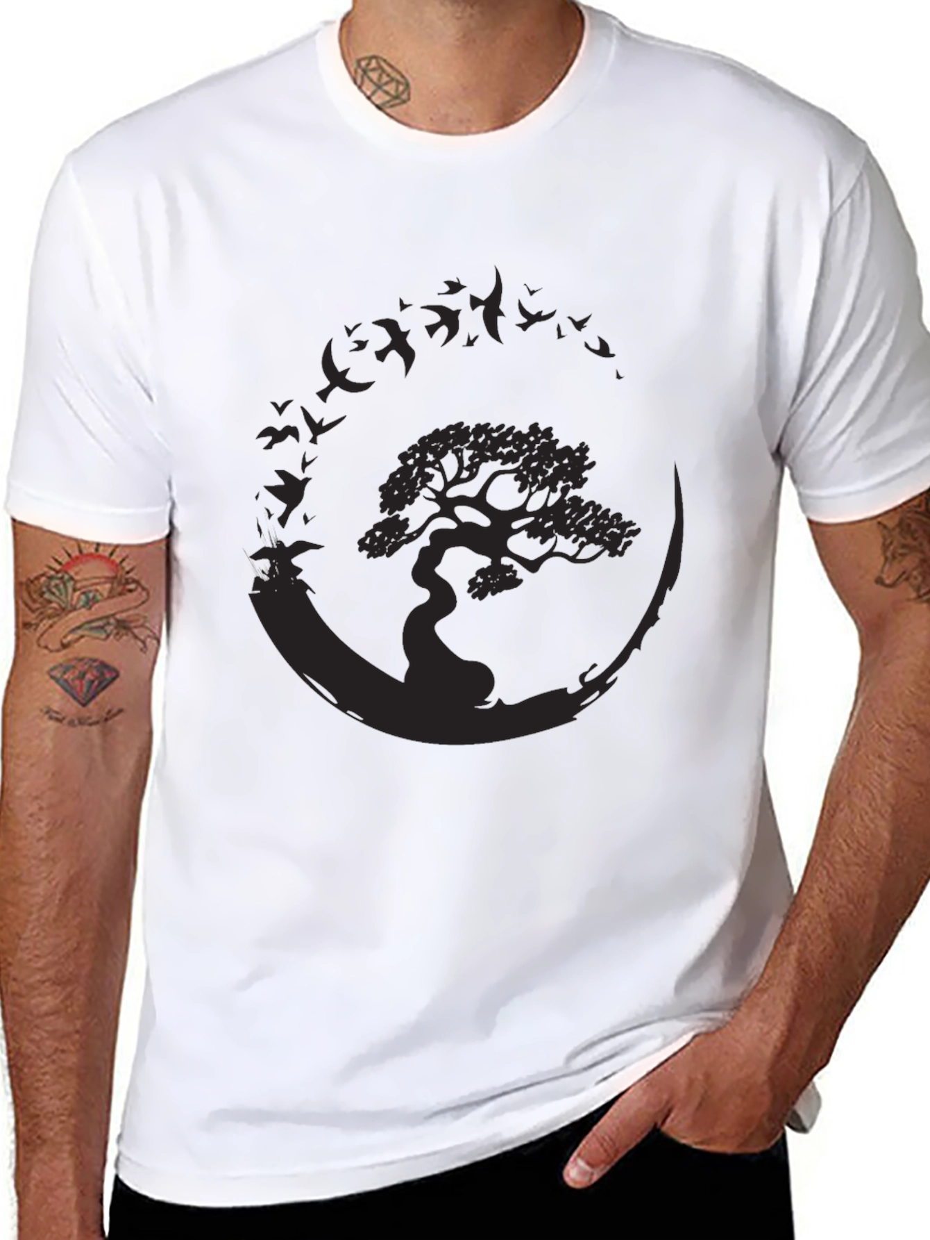 Bonsai Tree Graphic T-Shirt - Nature Inspired Design