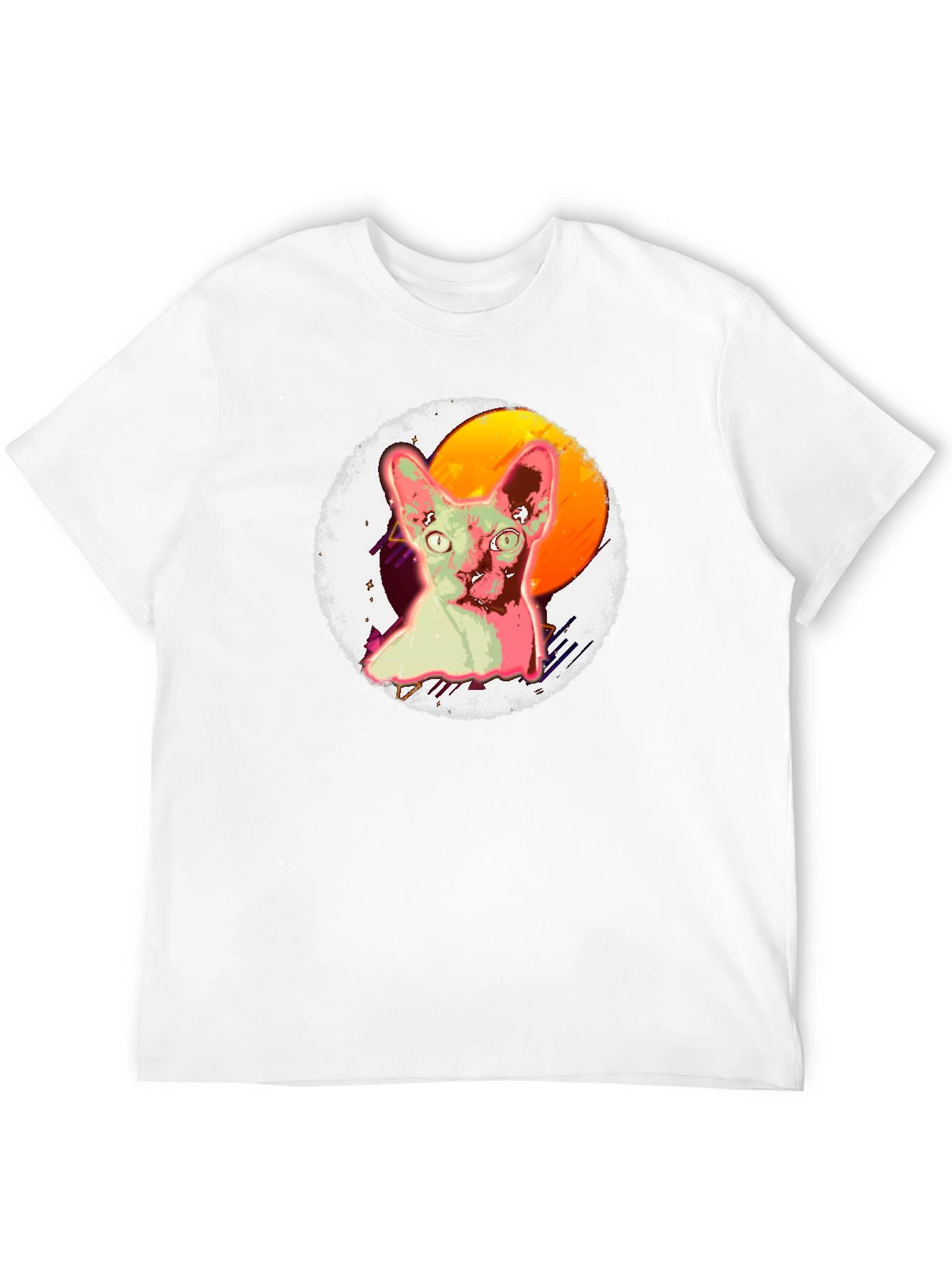 Sphynx Cat Graphic T-Shirt Black Cotton Tee