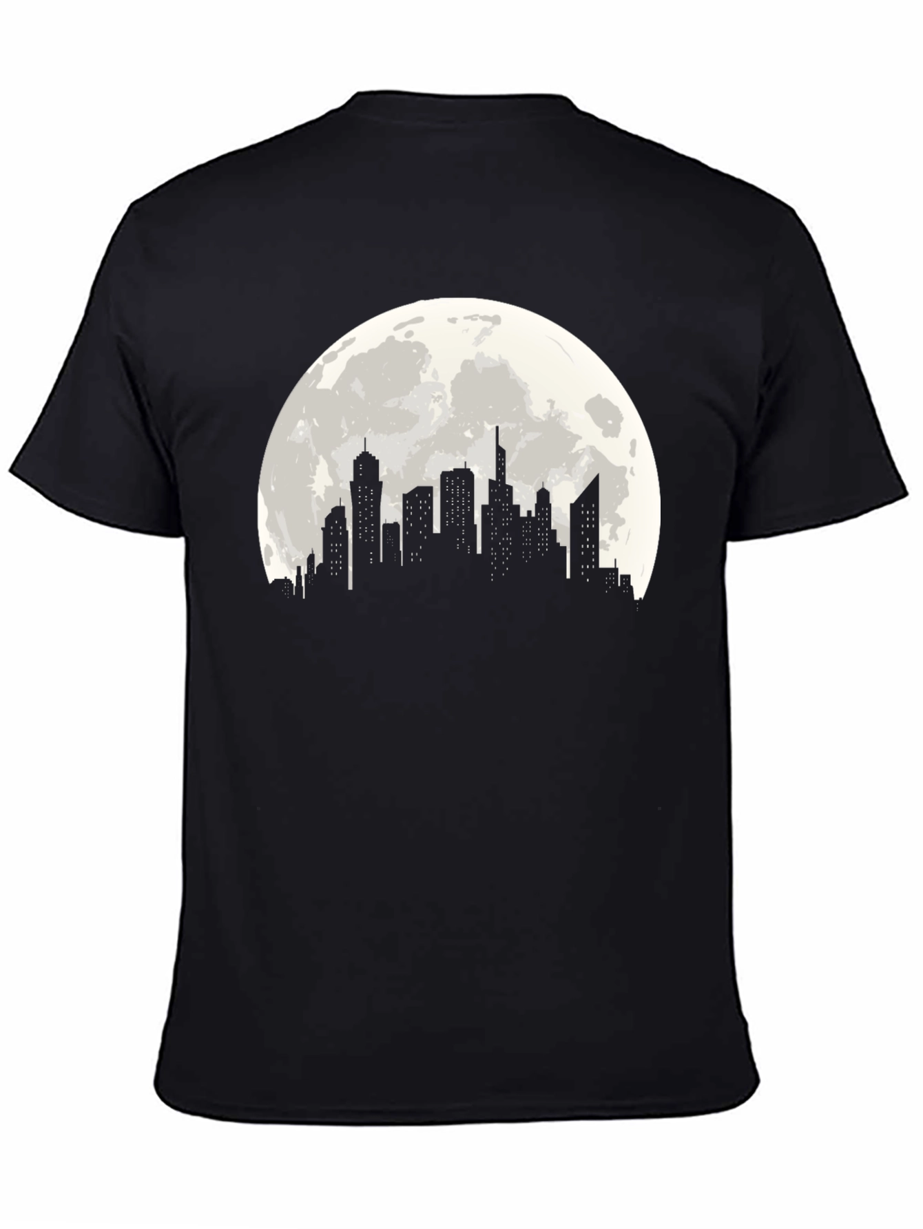 Cityscape Moon Graphic Tee - Black