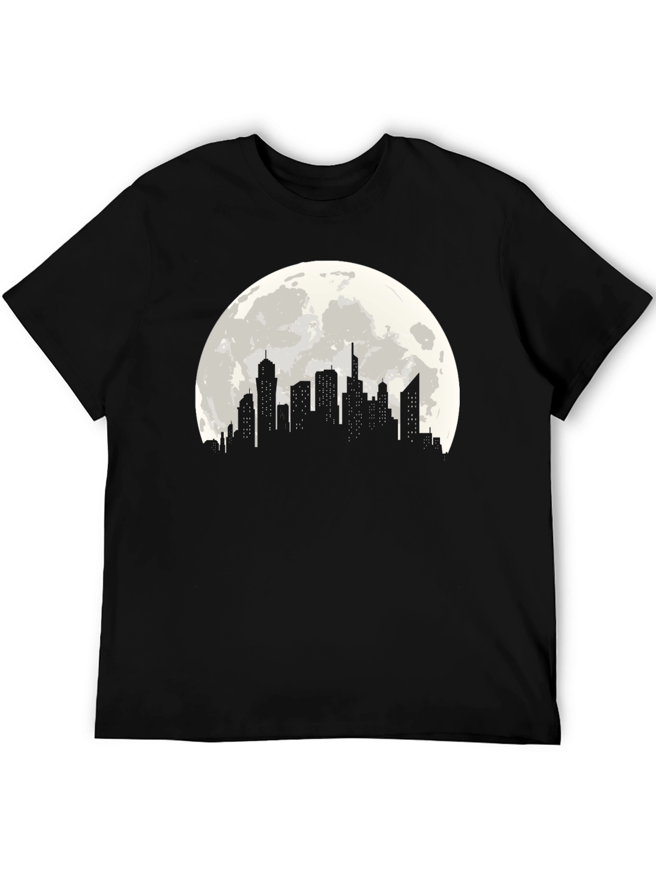 Cityscape Moon Graphic Tee - Black